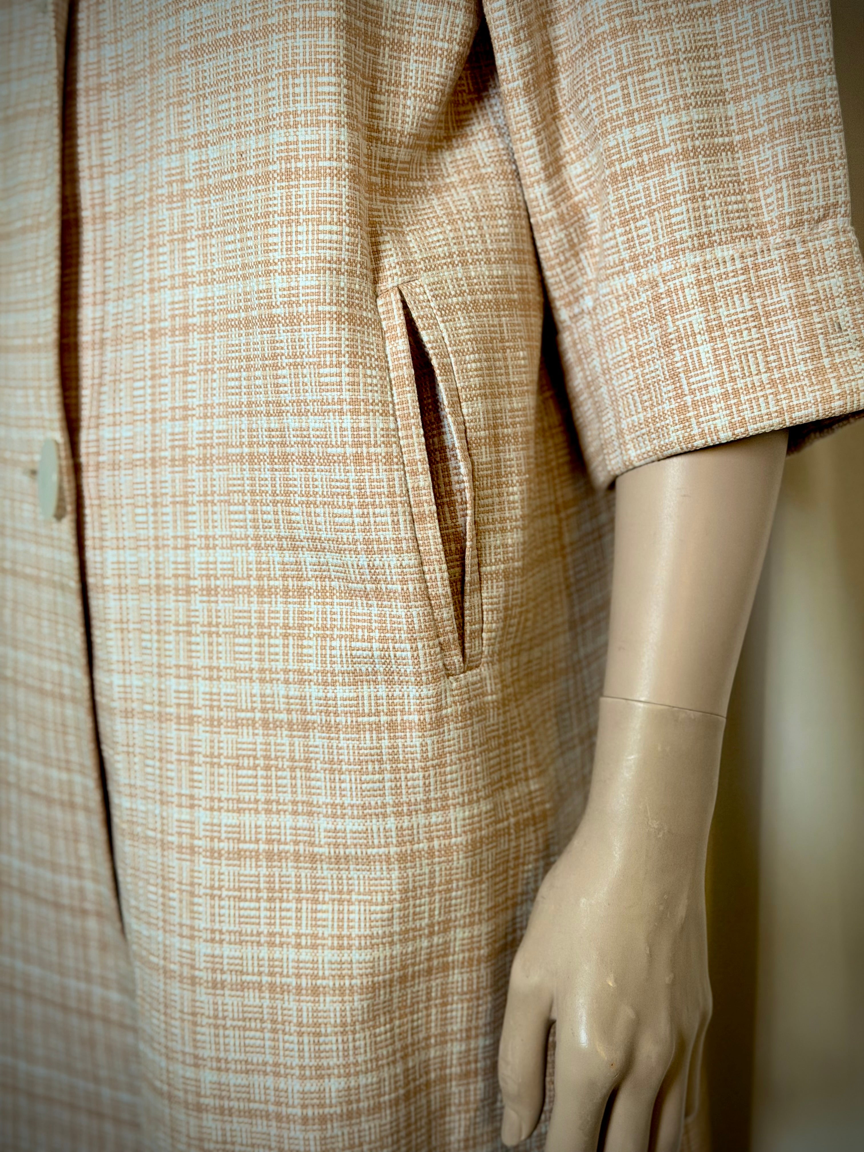 1950s Cocoon Style Car Coat - Immaculate Condition | Soft Check