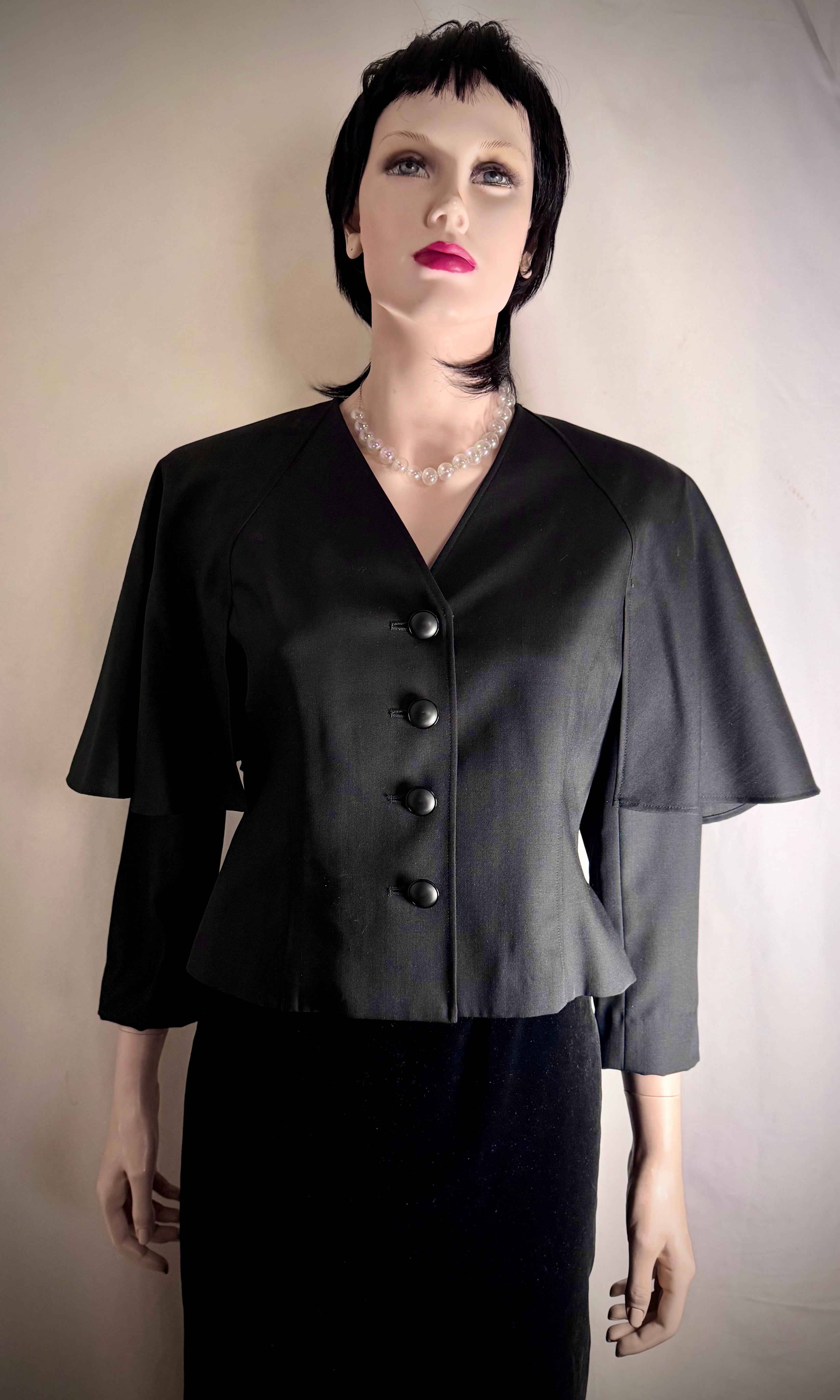 Chloé Black Formal Structured Cape Jacket