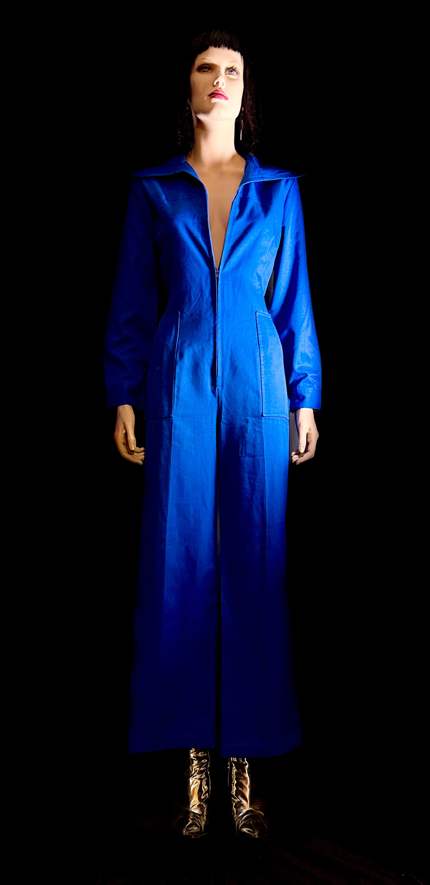 1960s Deadstock Cushen Melbourne Electric Blue Utility Jumpsuit