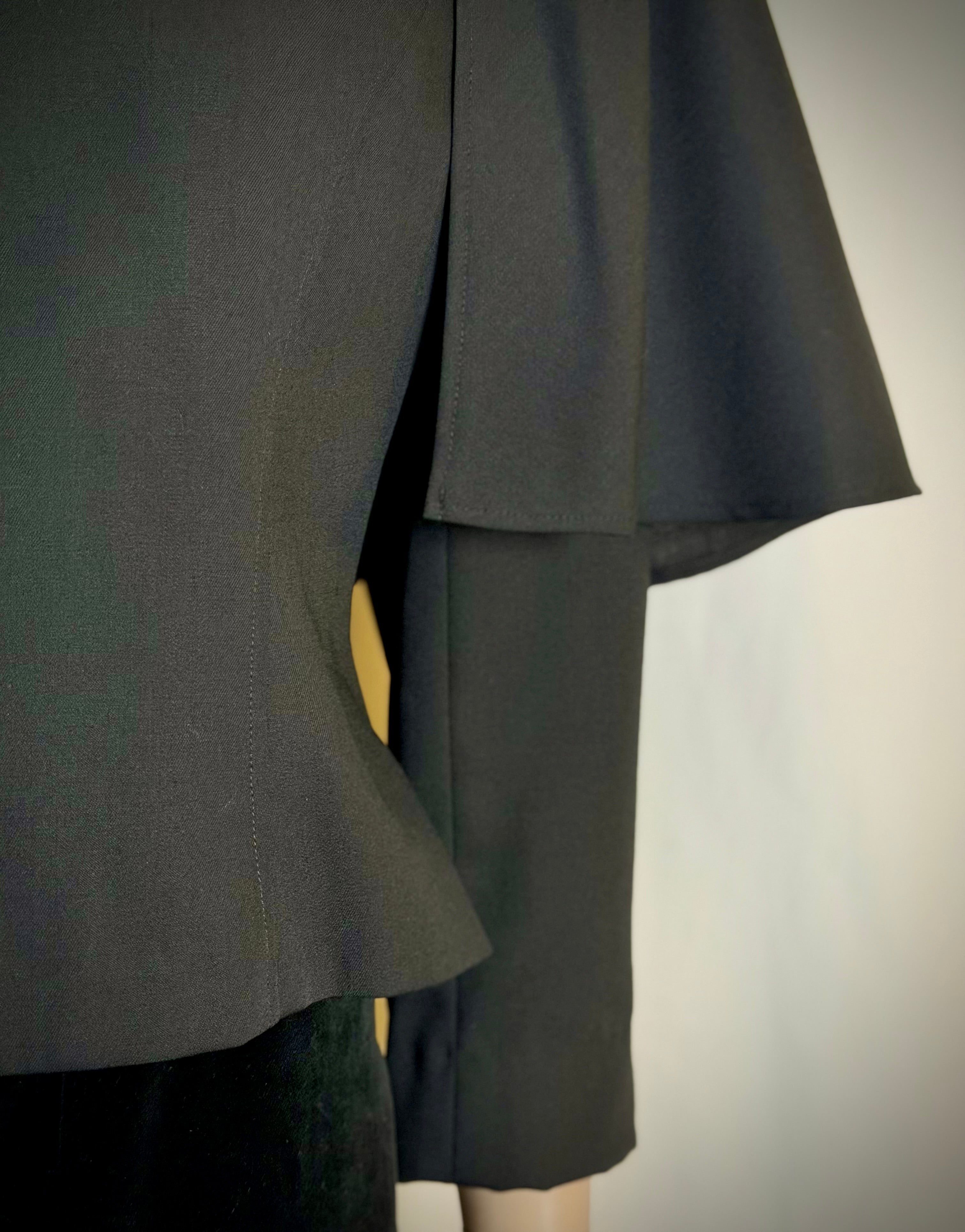 Chloé Black Formal Structured Cape Jacket