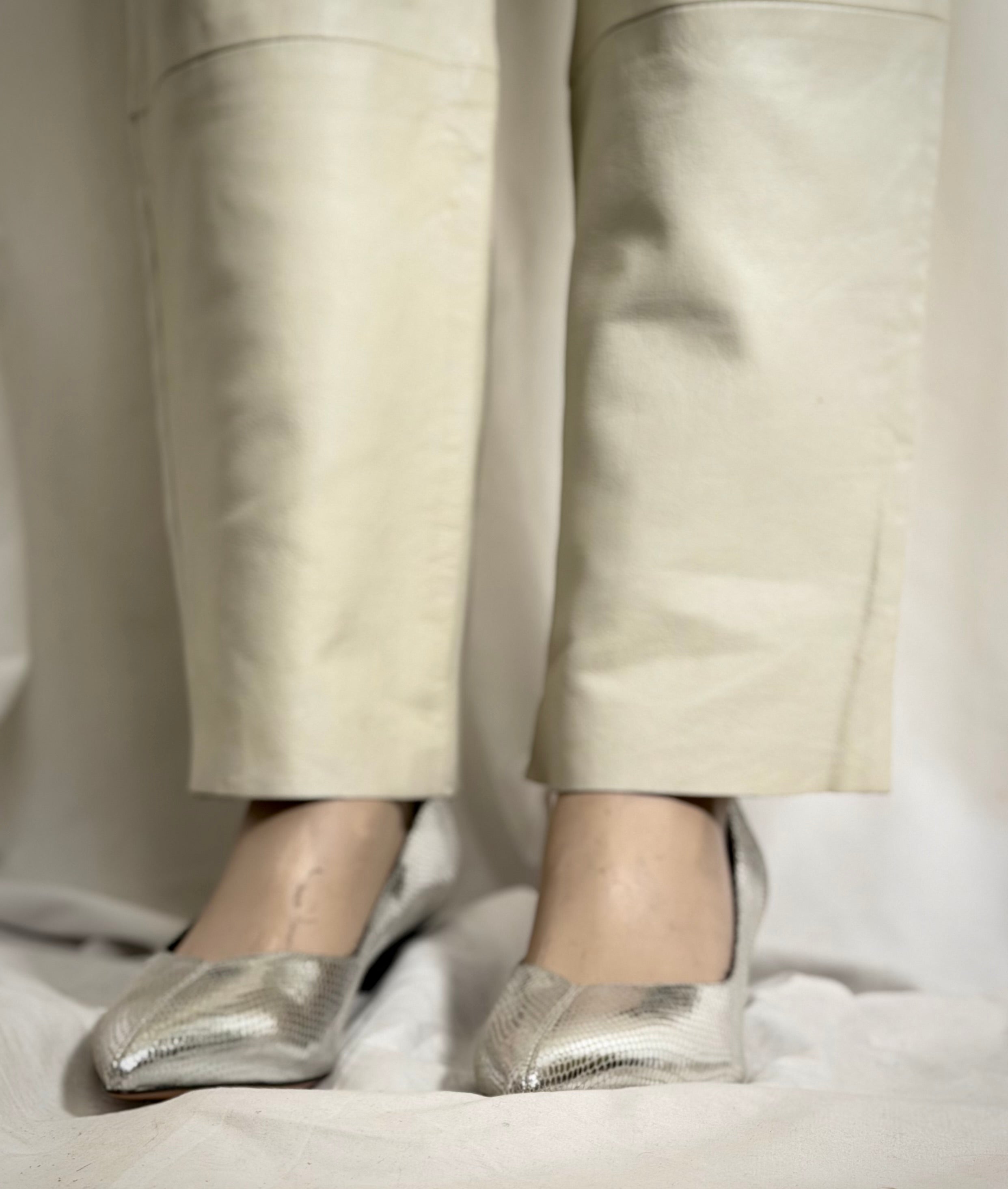 Butter-Soft Ivory Leather Pants