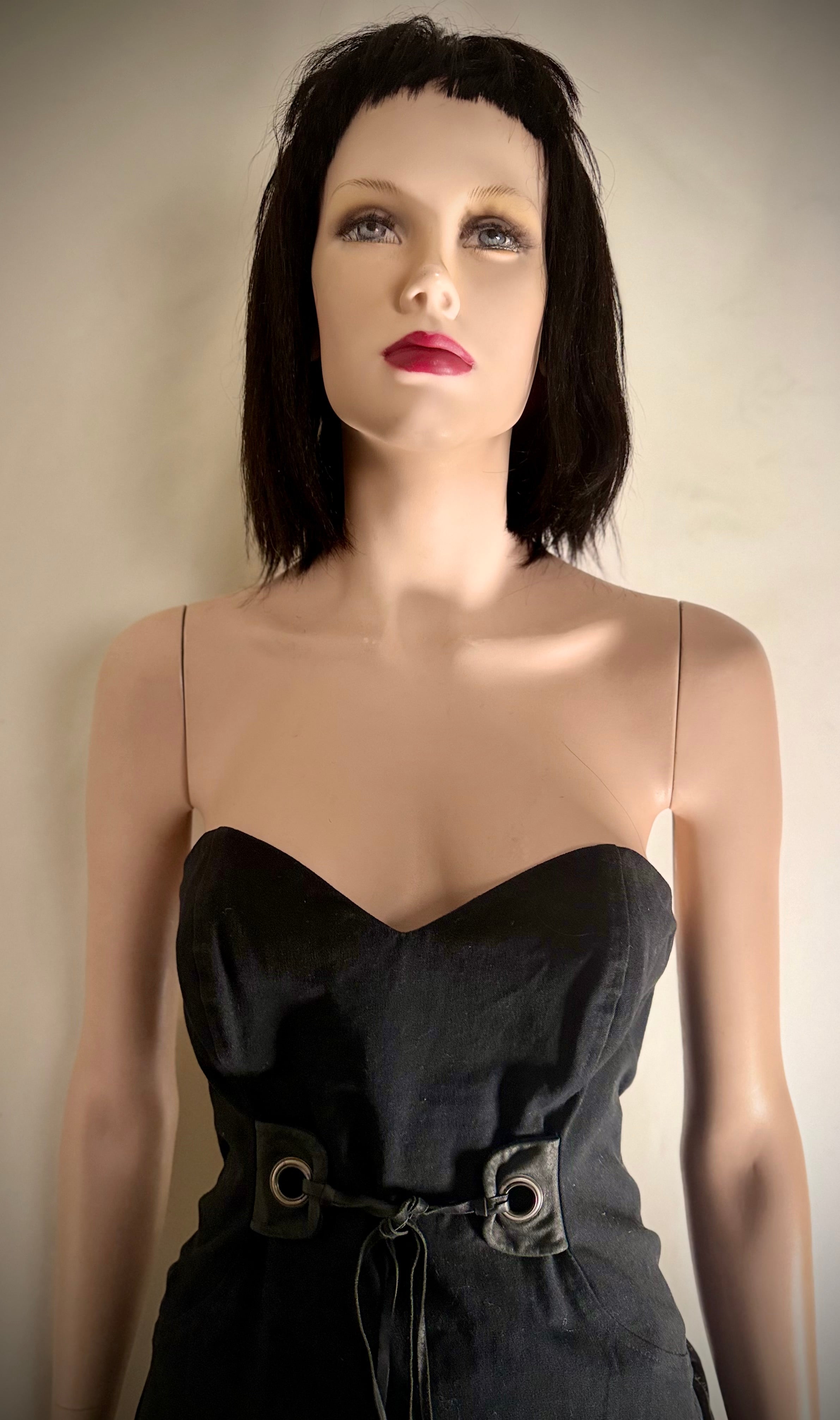 Mala Brajkovic Sculptural Black Corset Dress With Bustle