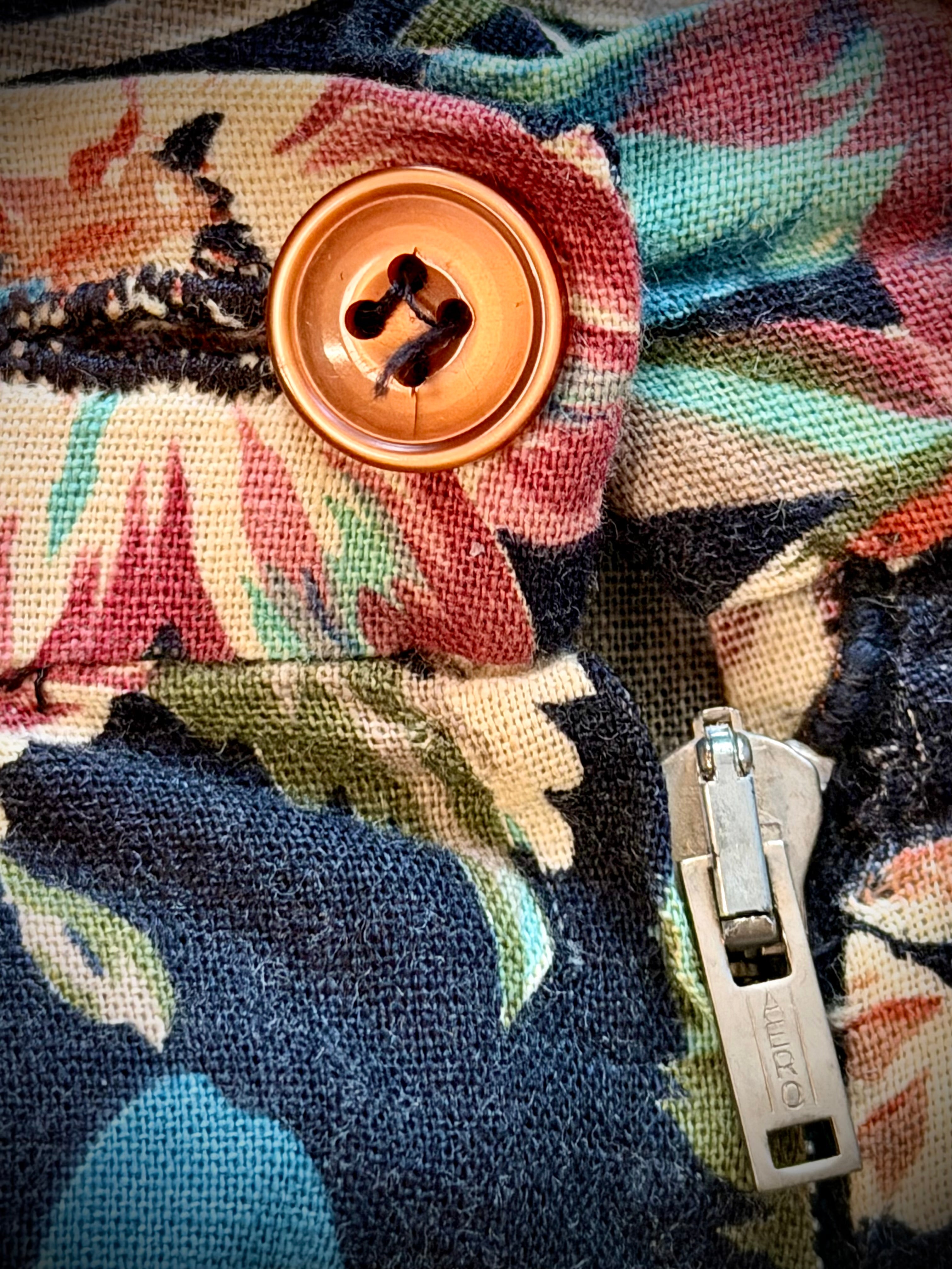 Late 1930s-1940s
Handmade Floral Cotton
Skirt - Original Metal Zip