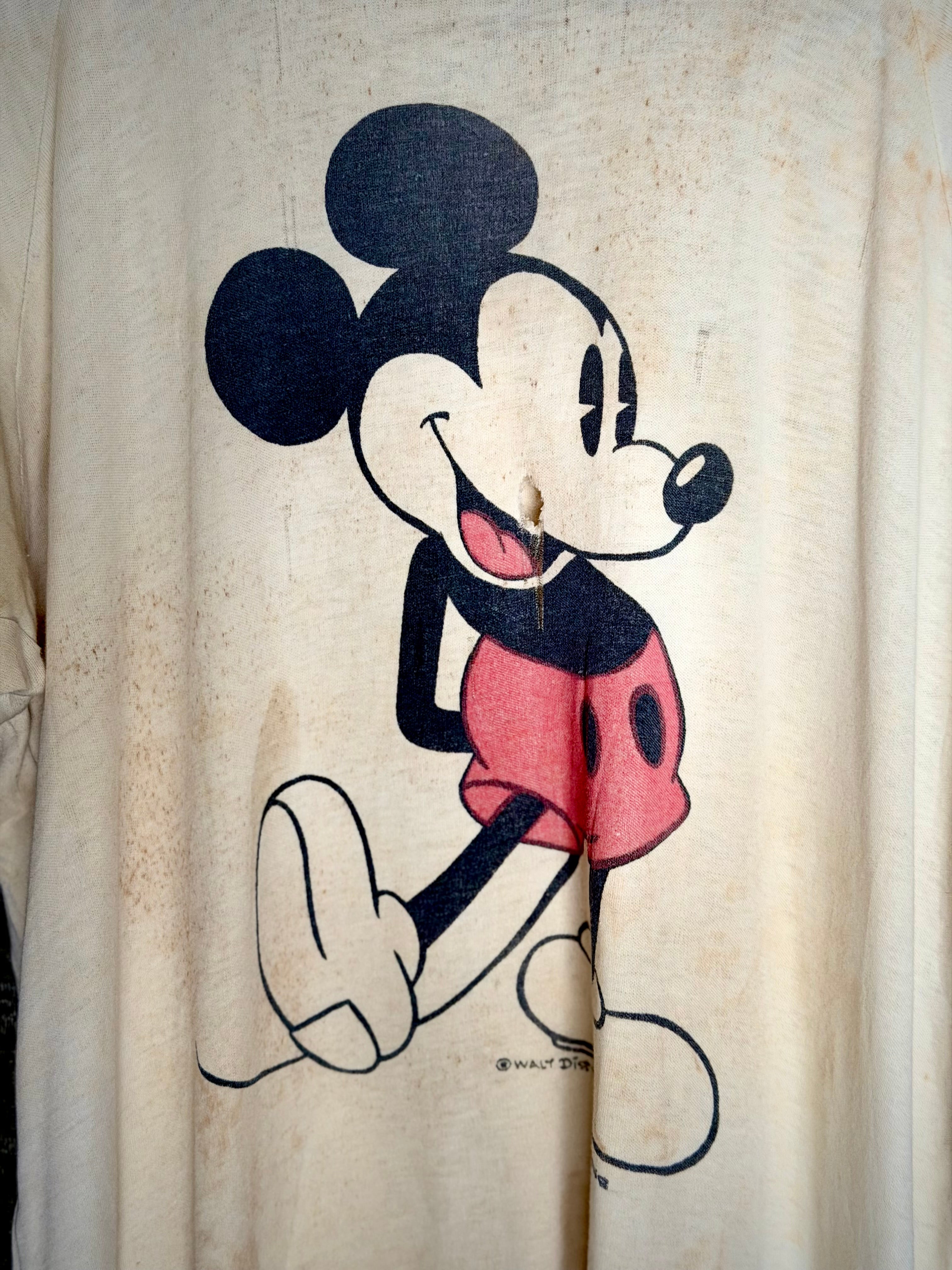 Rare Early 1960s Walt Disney Productions Mickey Mouse Ringer Tee
