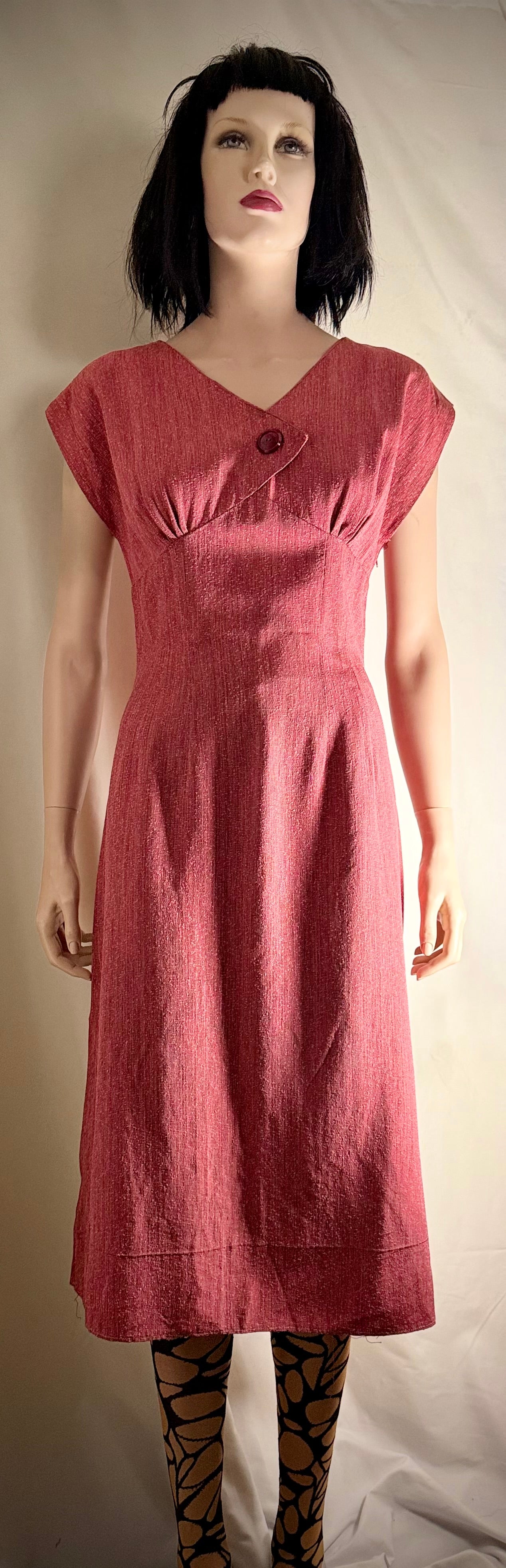 1960s Textured Slub Weave Dress