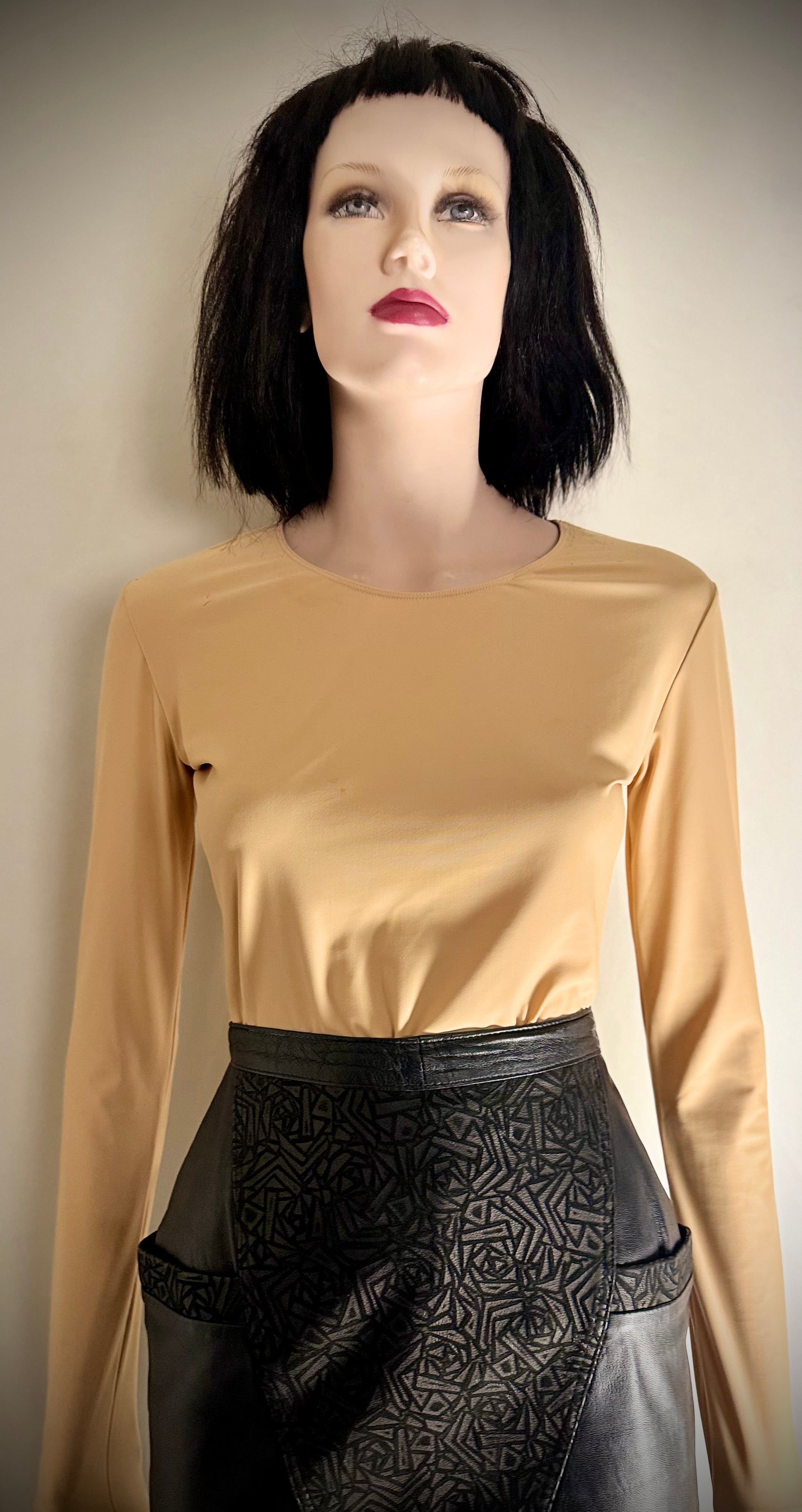 1980s Leather Cut-Out Skirt