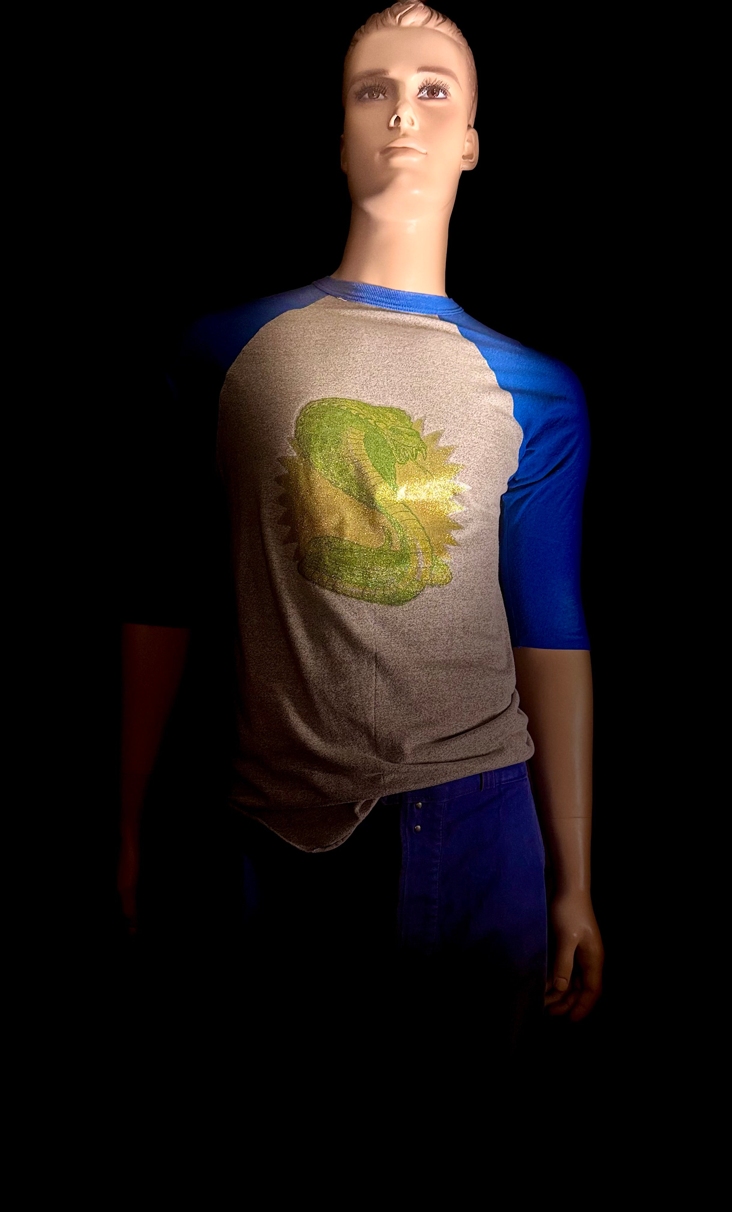 1970s Glitter Graphic Raglan Tee- Unisex