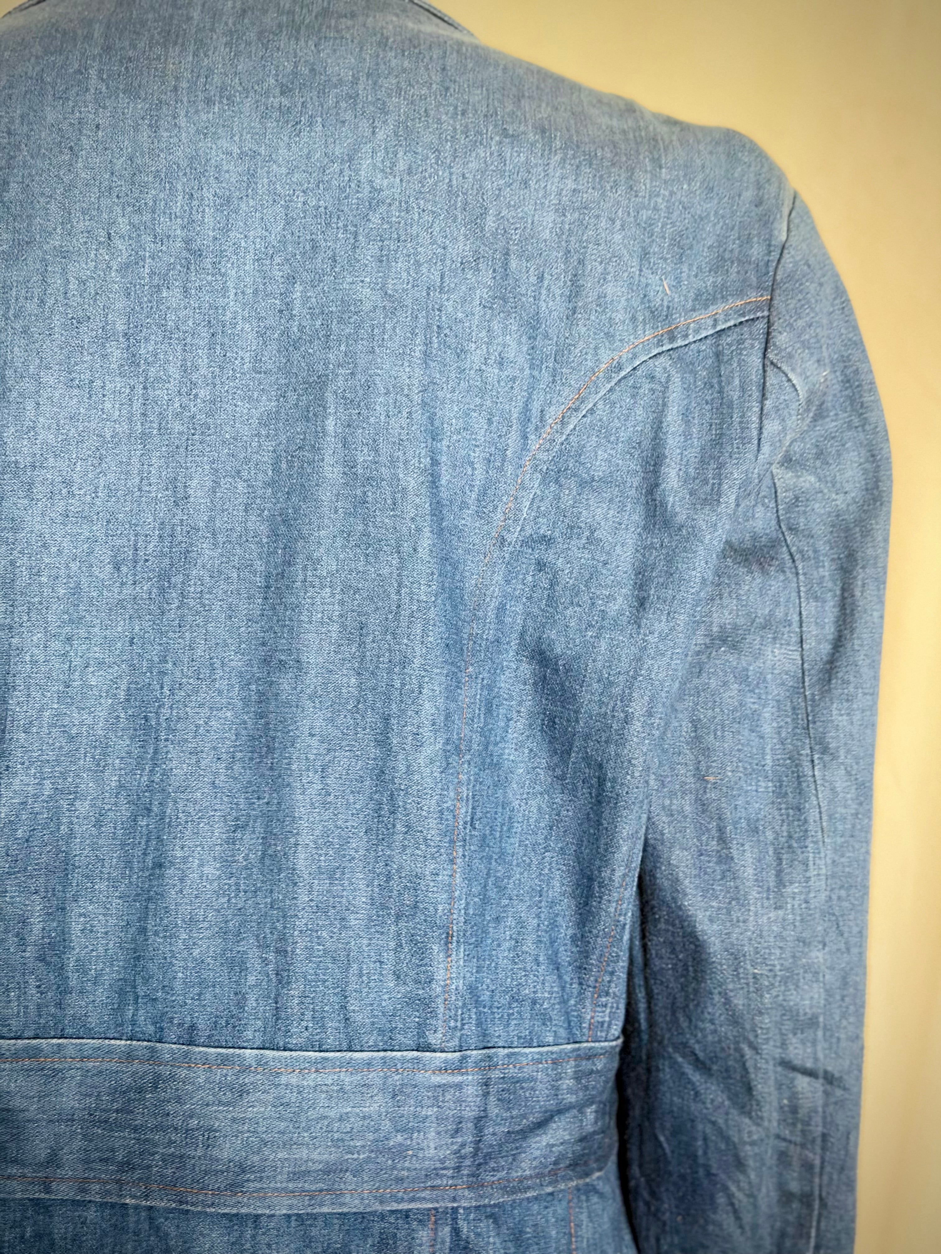 Late 60s French Indigo Utility Jacket – Military Workwear, Long Line