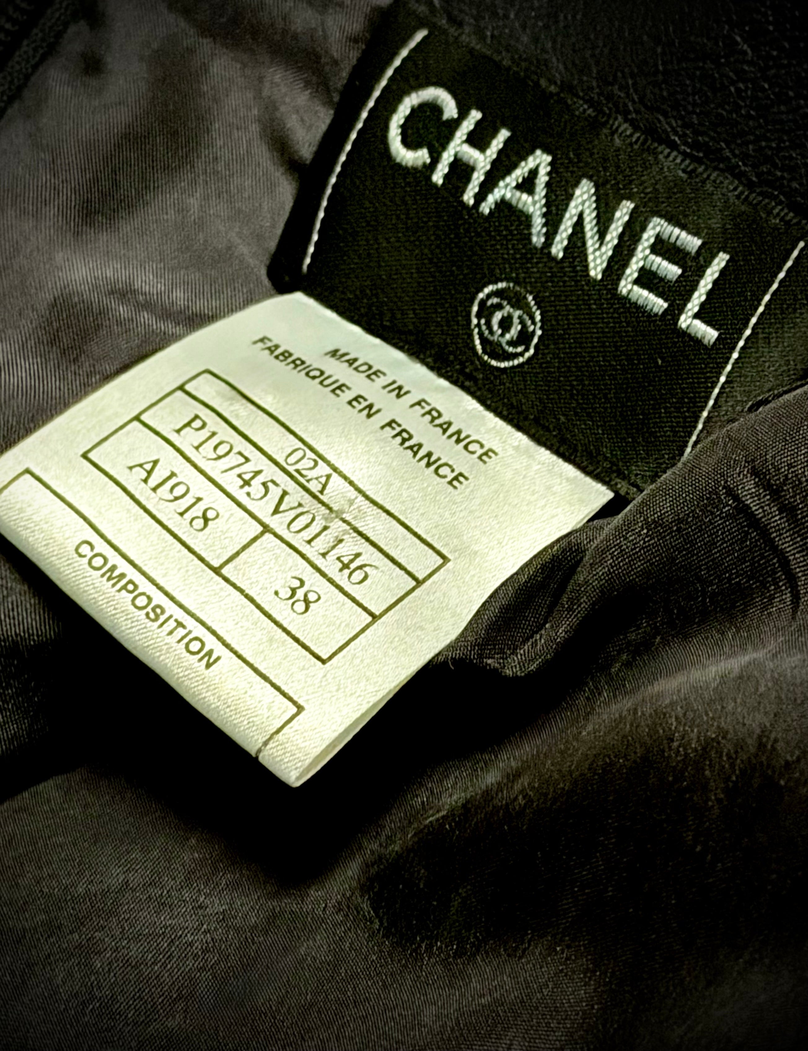 Chanel Navy Lambskin Skirt with Silk Lining - Made in France