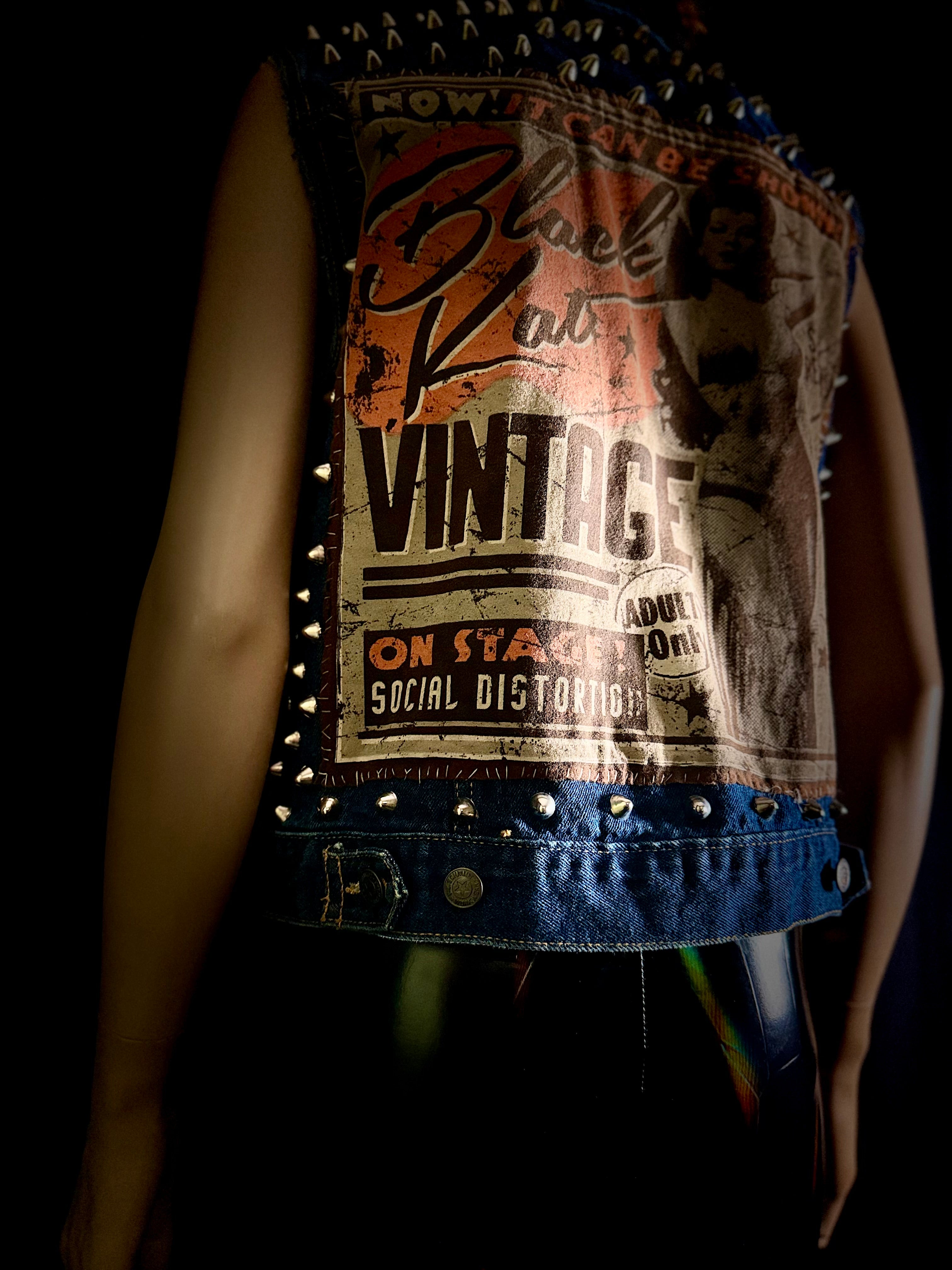 ONE-OF-A-KIND CUSTOM STUDDED DENIM VEST - SOCIAL DISTORTION
