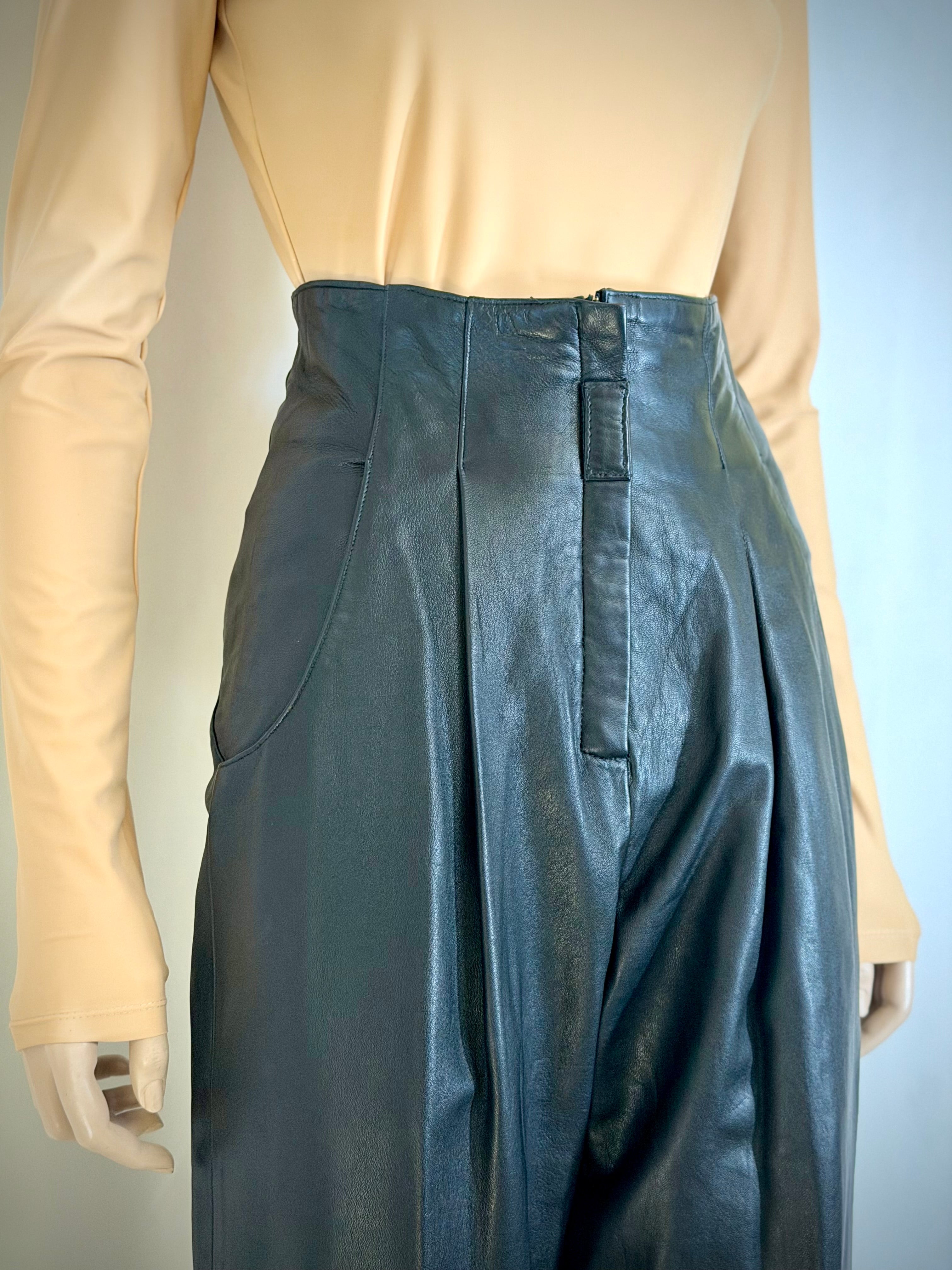 Vintage Black High-Waisted “Buttery Soft” Leather Pants