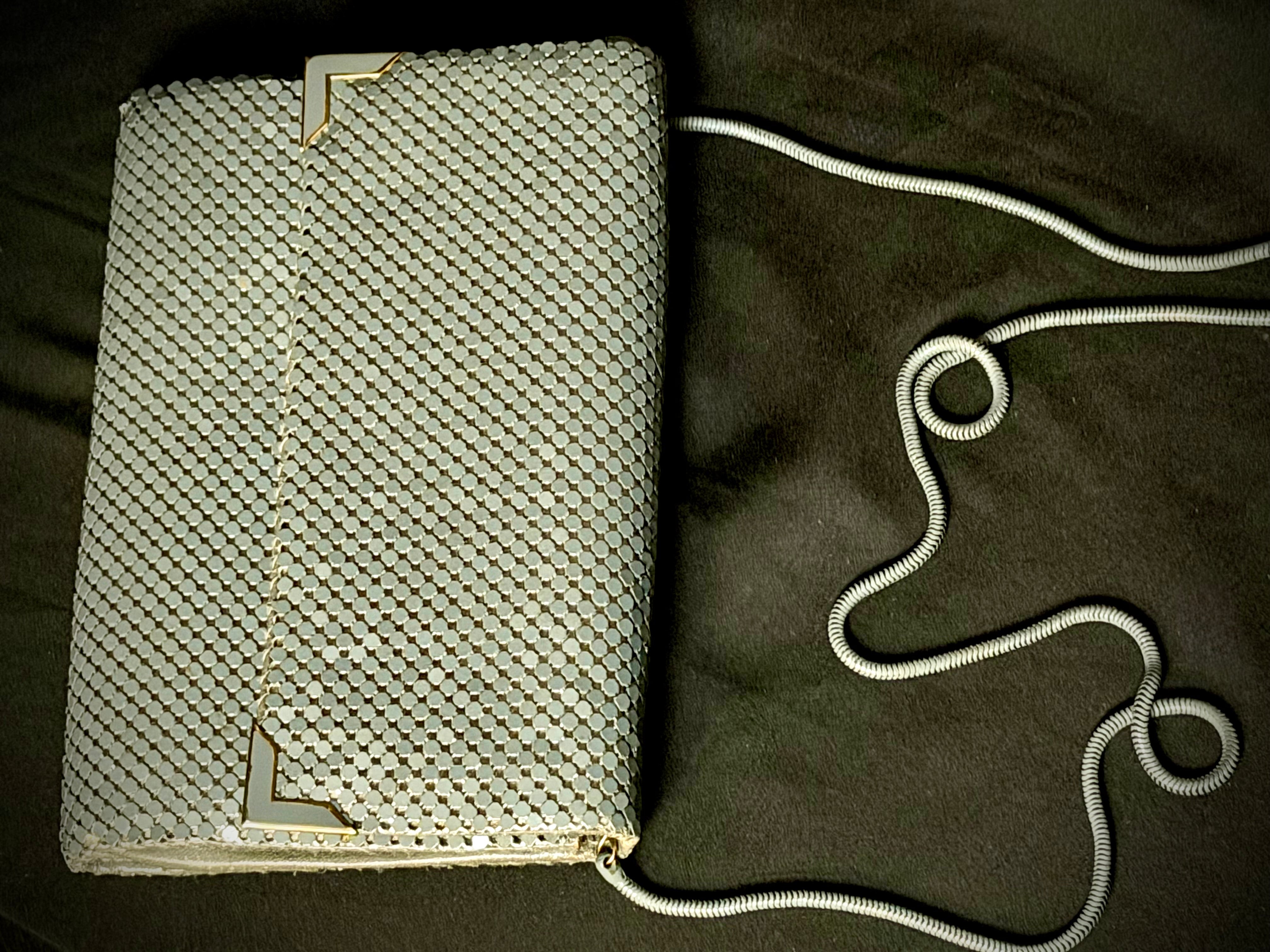 Mesh Clutch - 1970s Silver Evening Bag