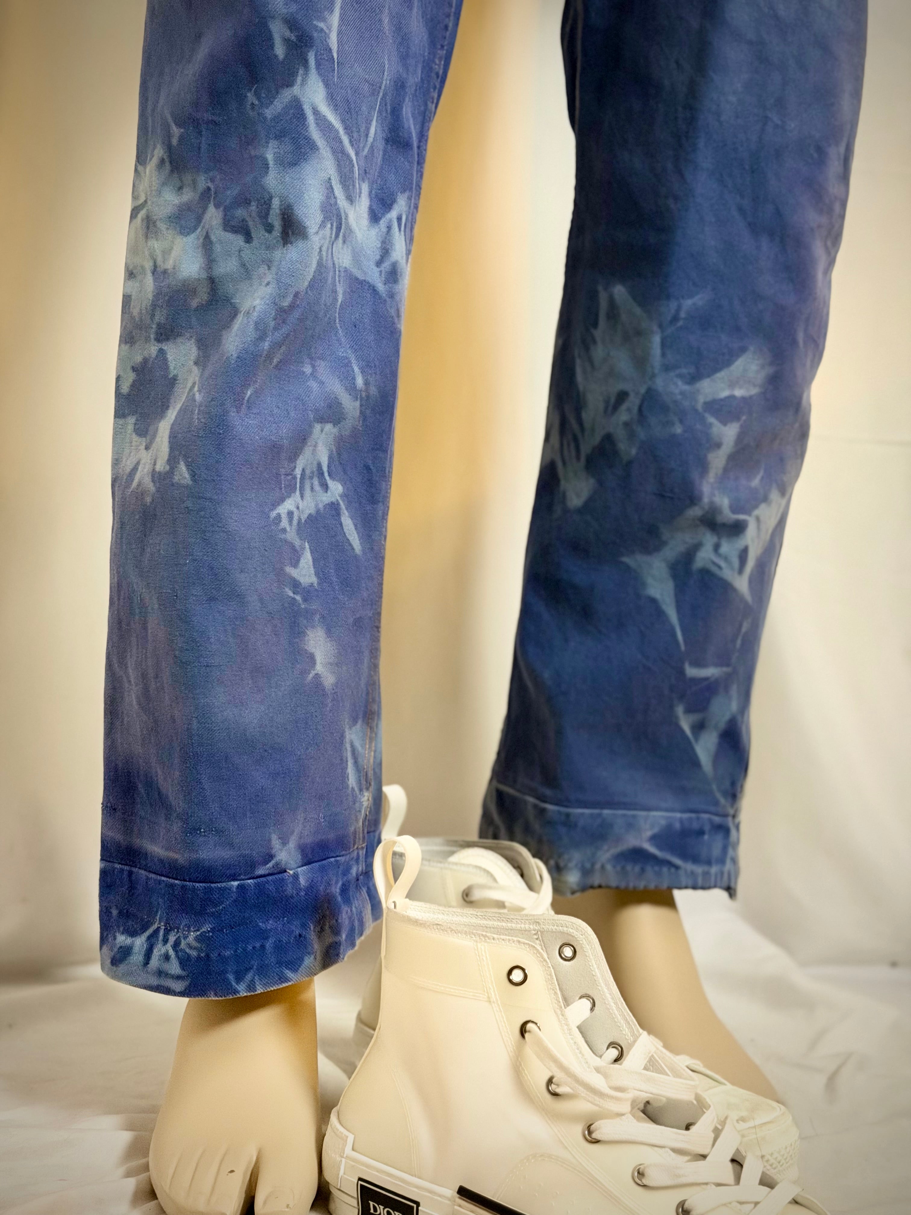 1940s French Workwear Trousers - Bleu de Travail Patina, Wide Leg, Rare