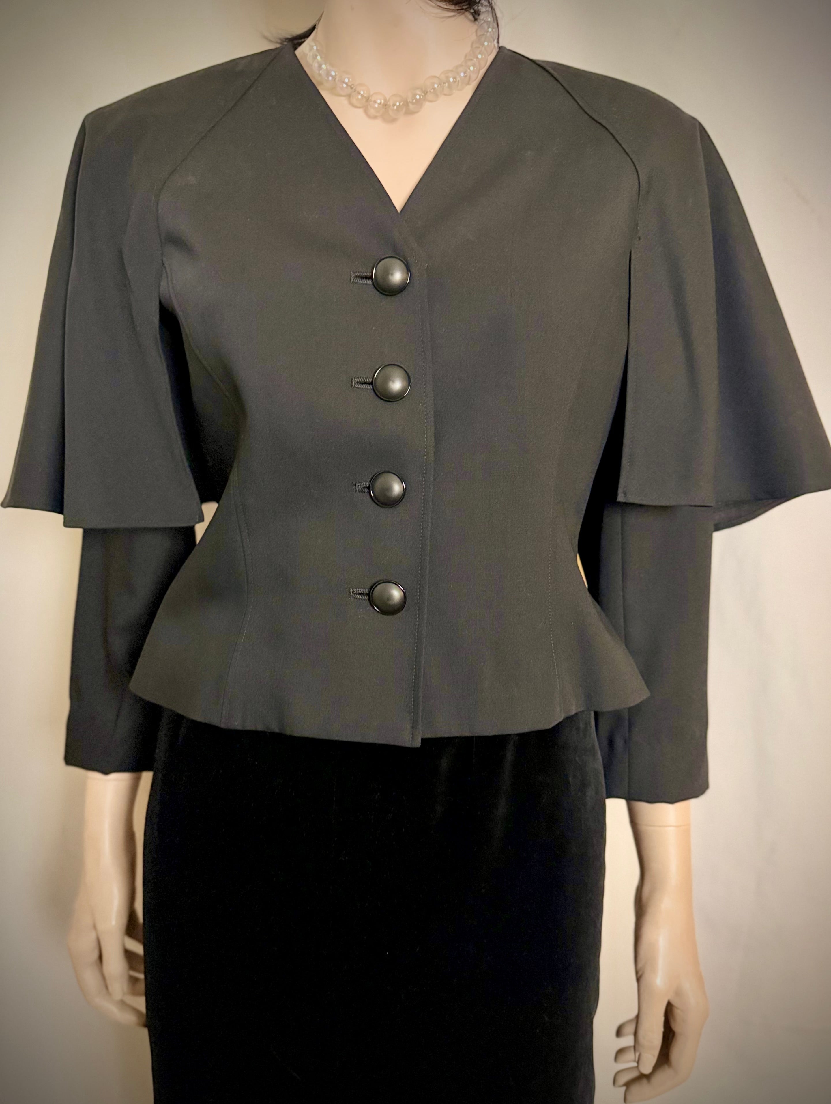 Chloé Black Formal Structured Cape Jacket