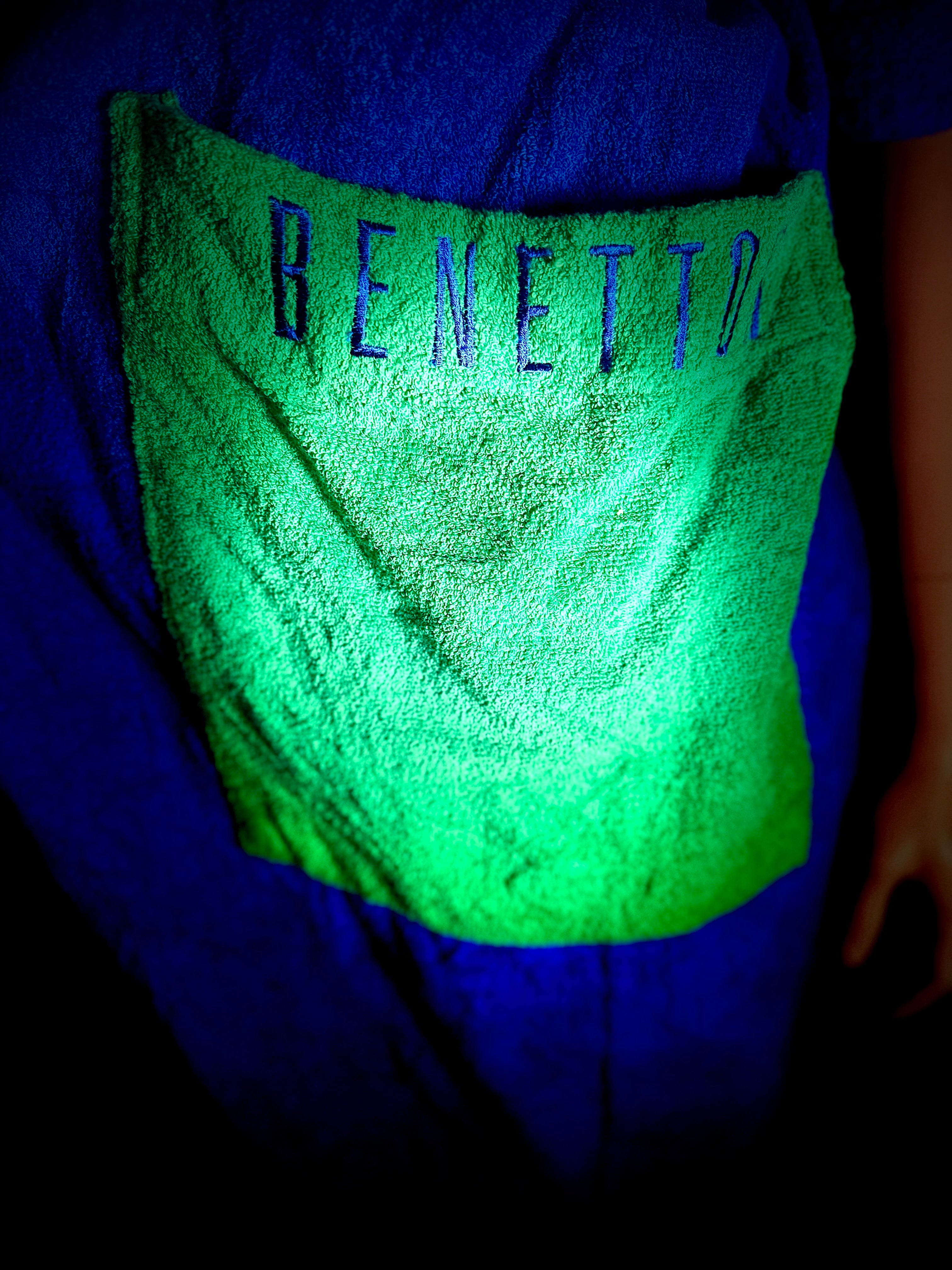 Deadstock 90s United Colors of Benetton Terry Robe | Blue and Green (Styled in Italy)