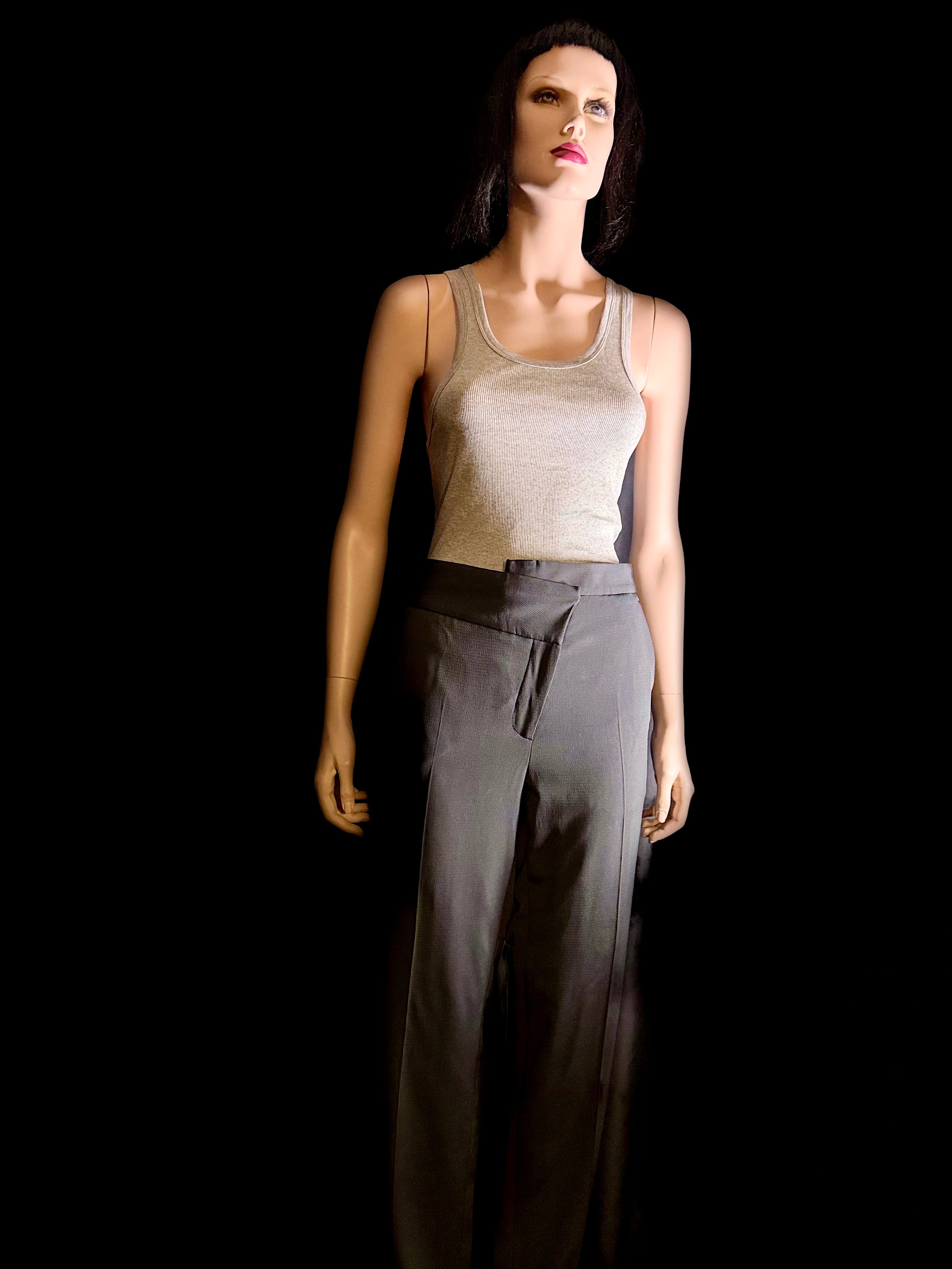 Maison Martin Margiela Asymmetrical Wool-Viscose Trousers