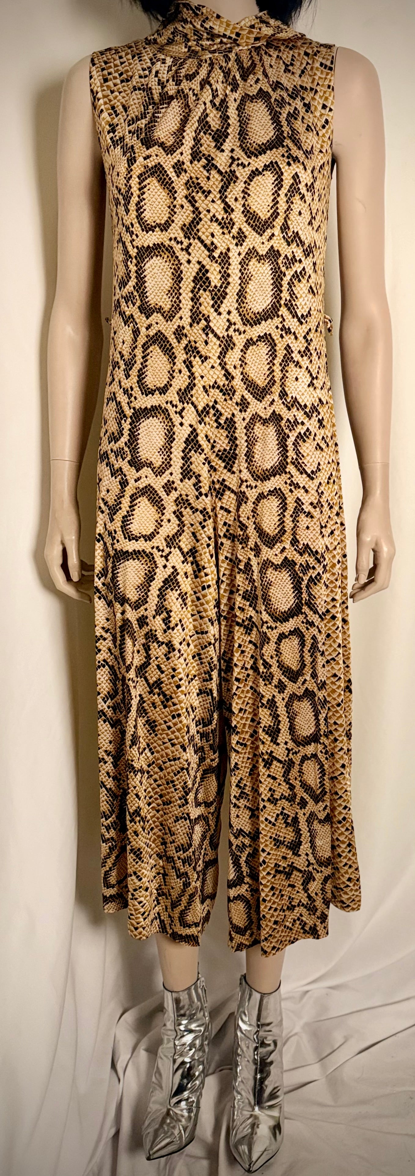 1970s Snakeskin Print Jumpsuit
