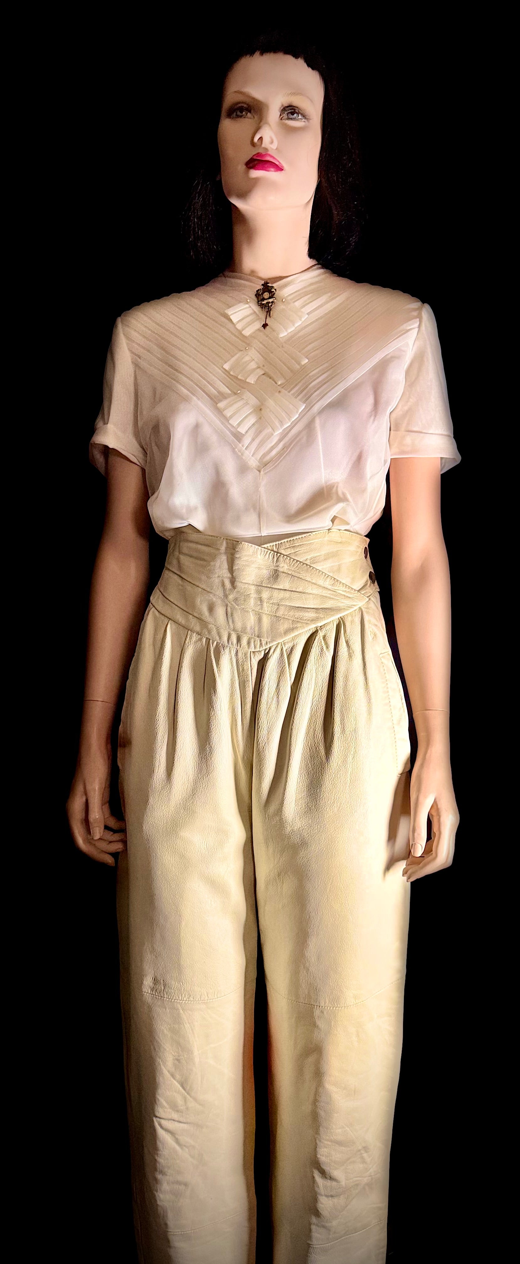 Butter-Soft Ivory Leather Pants