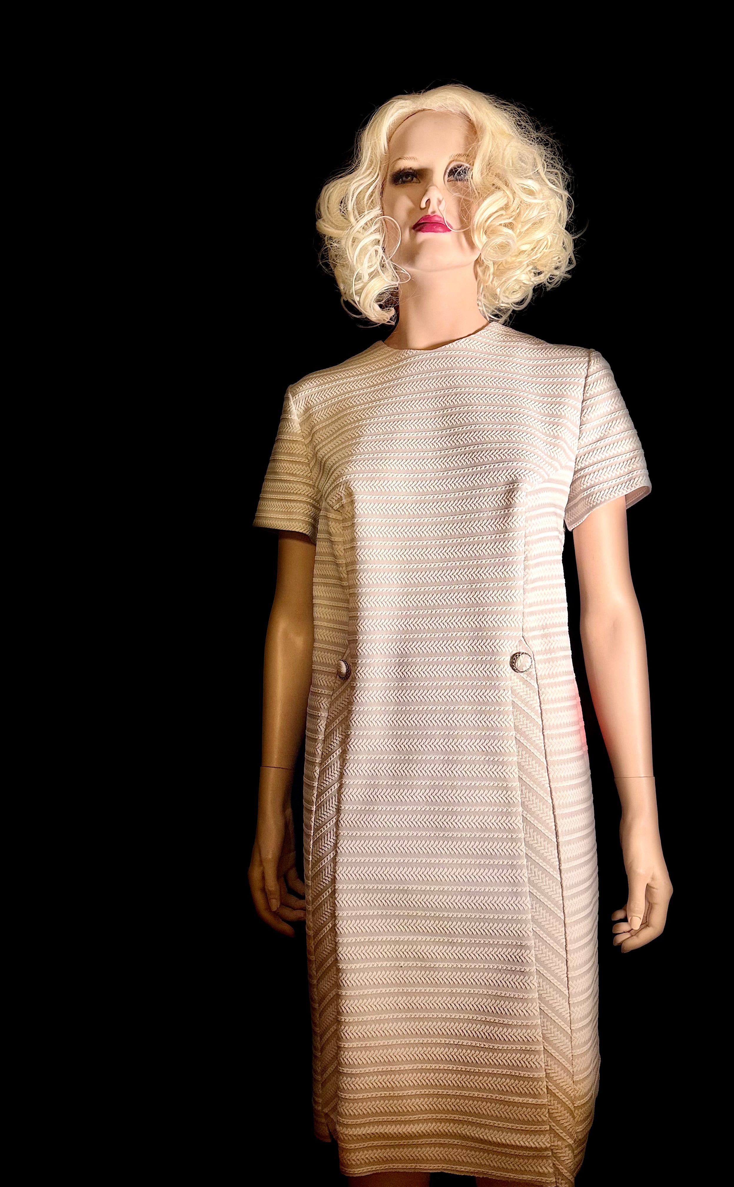 1960s Textured Shift Dress - Like New