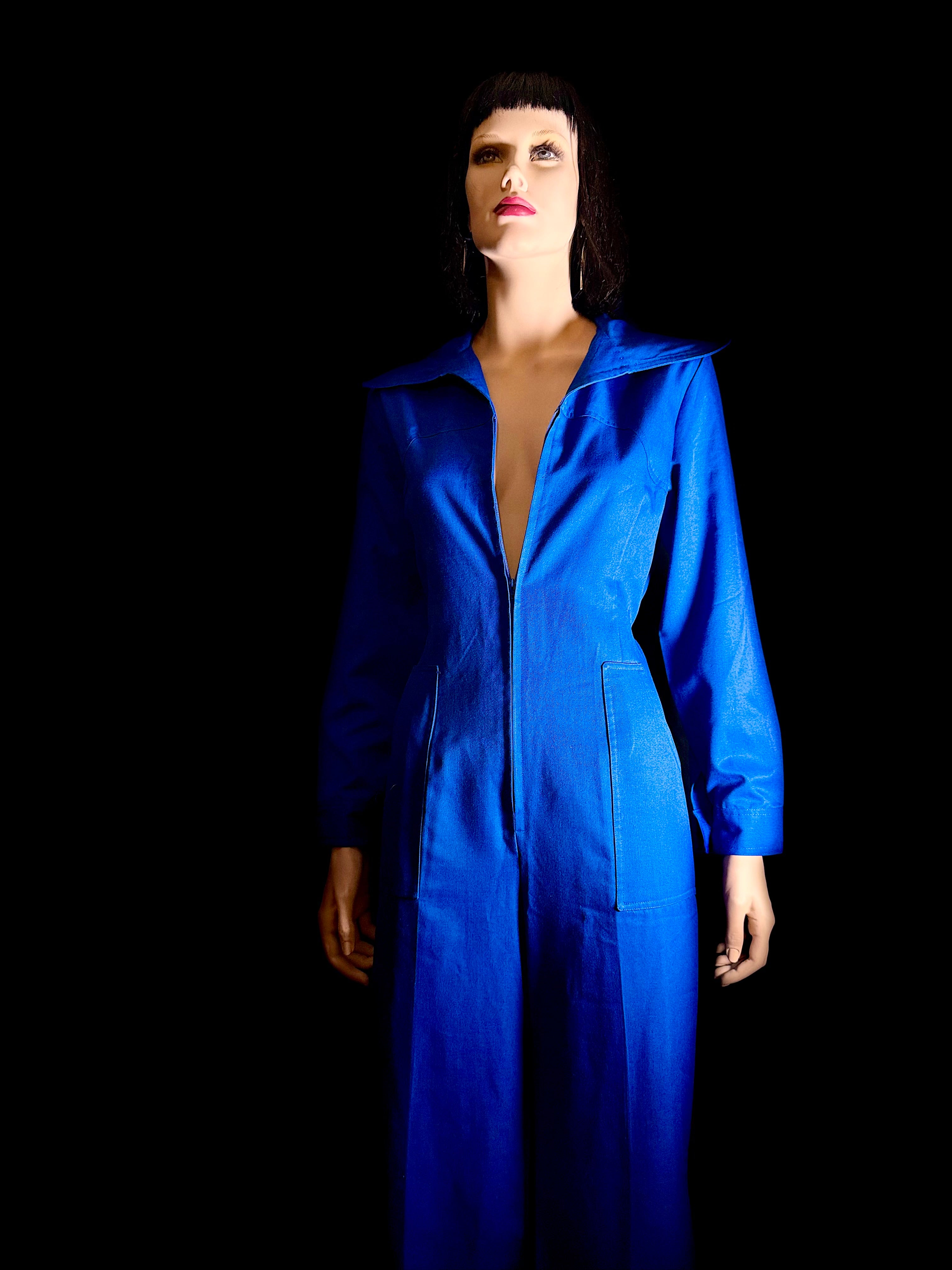 1960s Deadstock Cushen Melbourne Electric Blue Utility Jumpsuit
