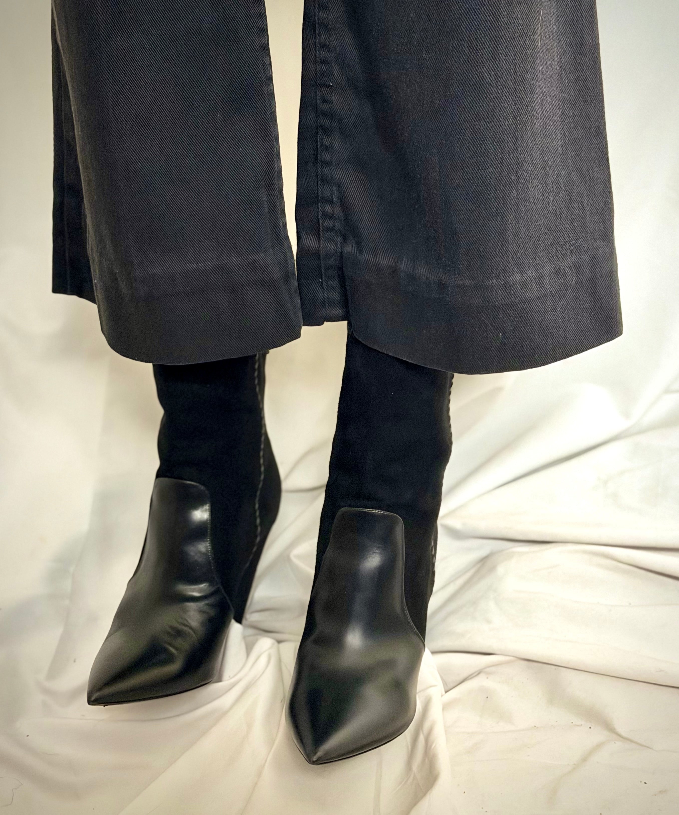 1970s Wrangler Cropped Black Flares - High Waist Western Cut