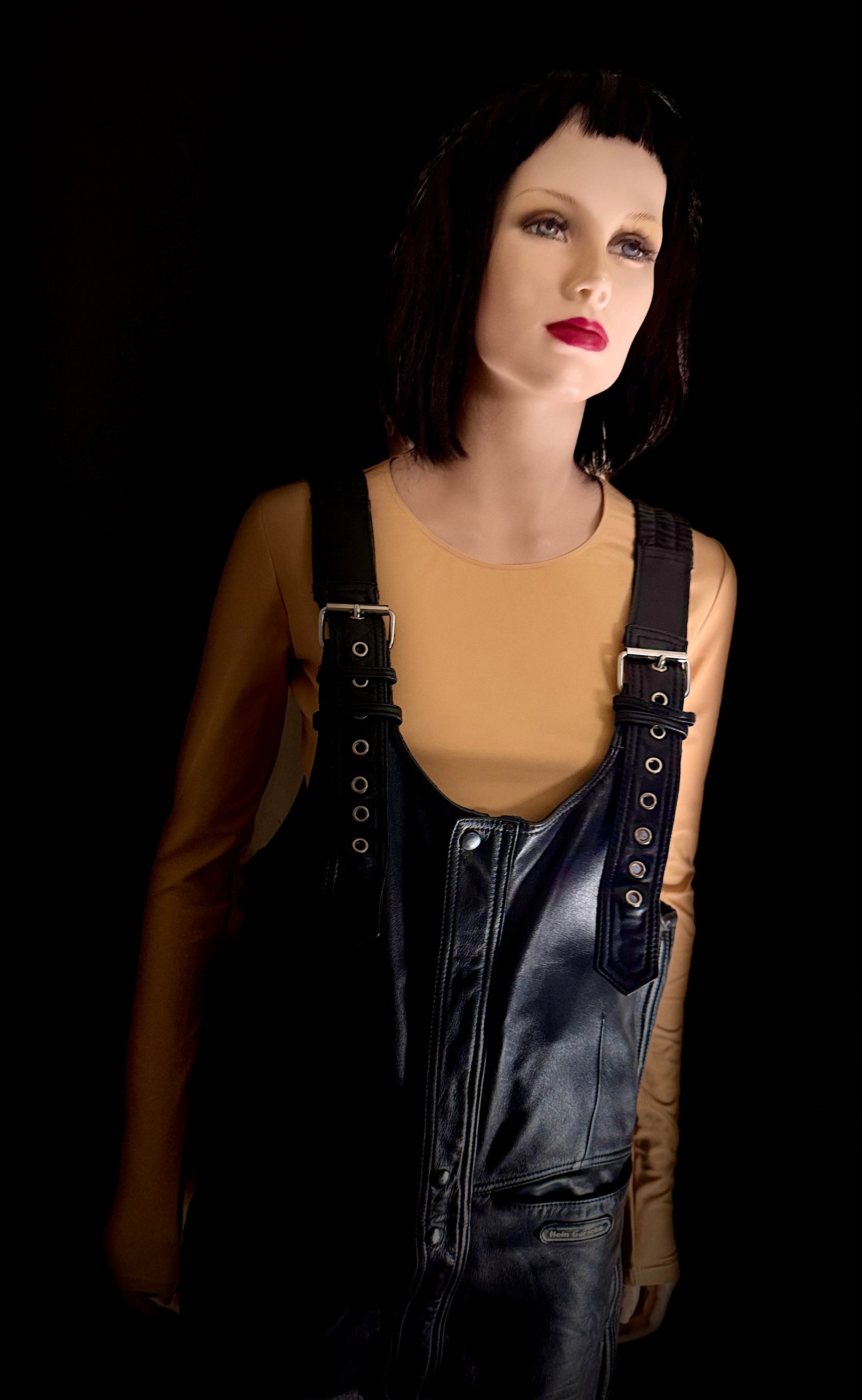 Hein Gericke Black Leather Motorcycle Overalls