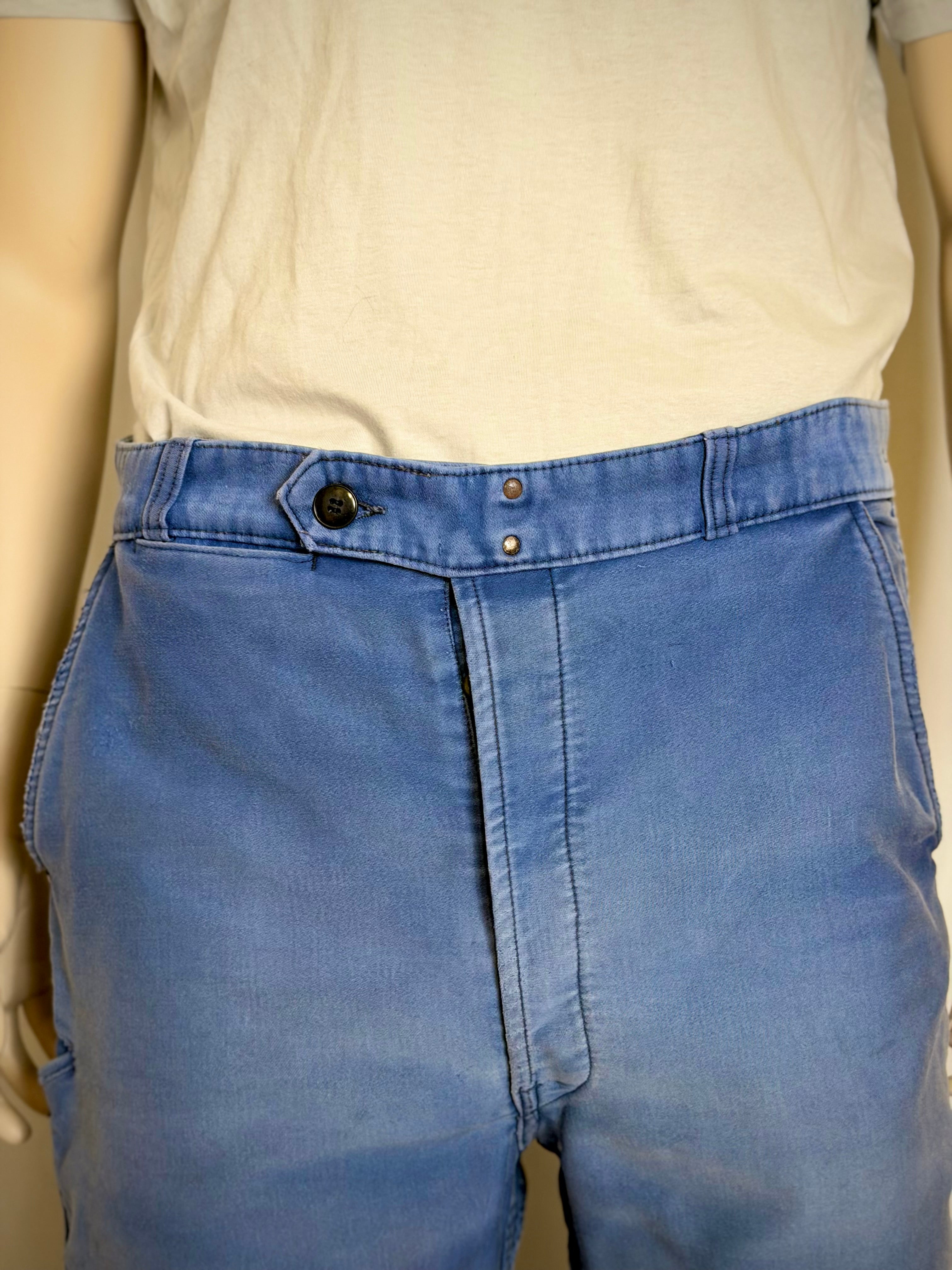 1960s French Work Pants - Patched, Faded and Ultra-Collectible