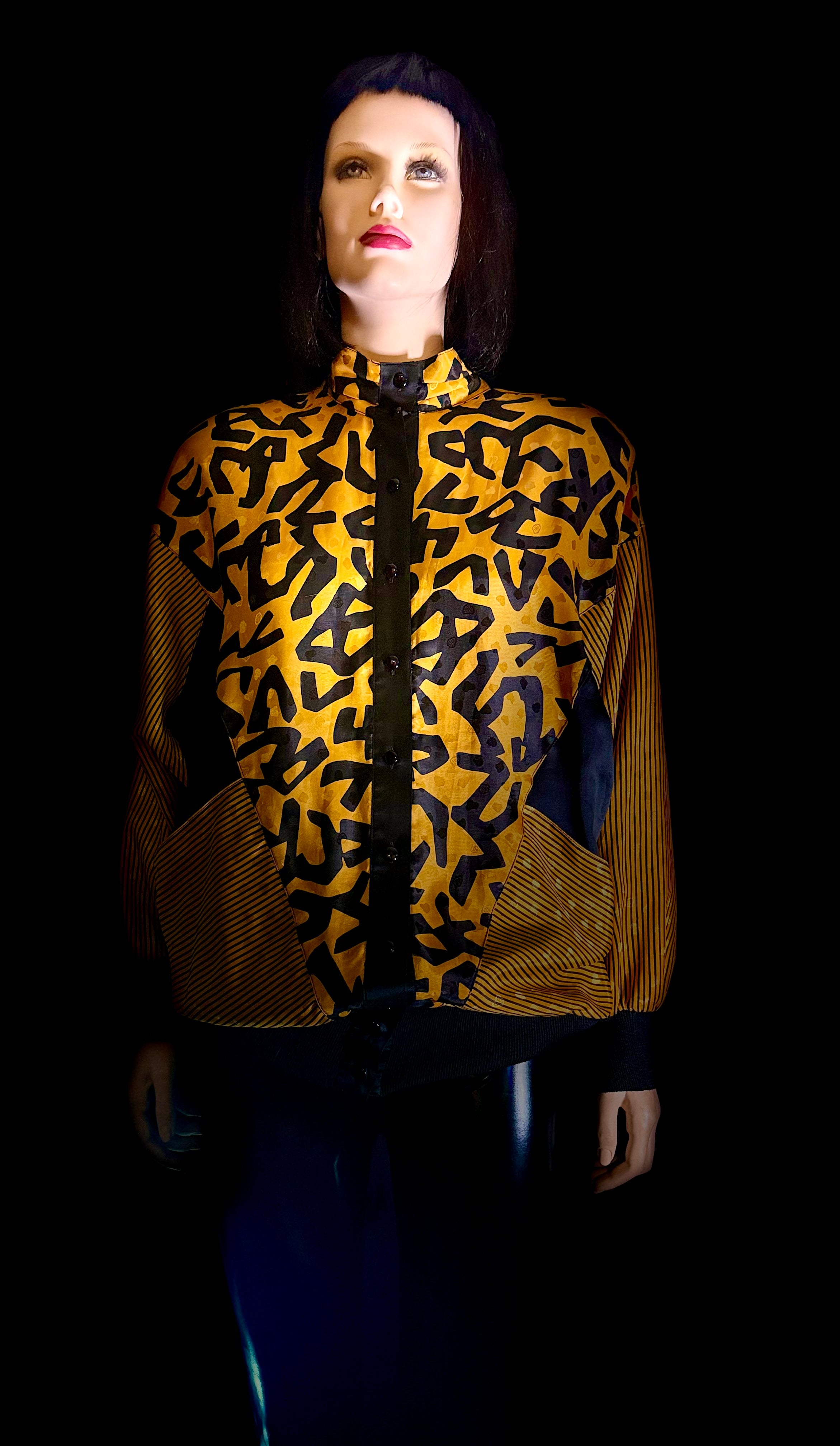Vintage 1980s German Silk Graphic Bomber Jacket
