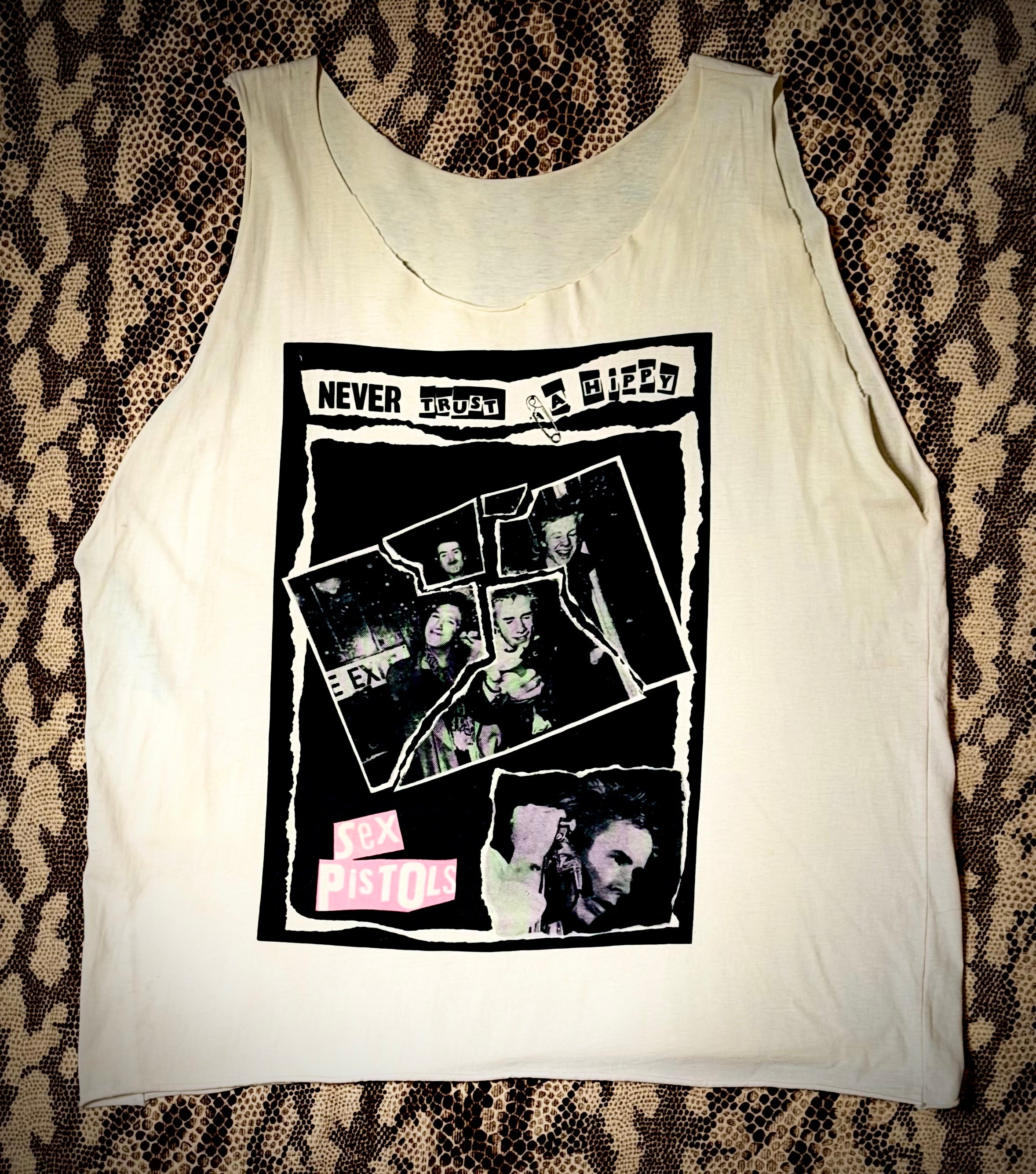Sex Pistols Customised 1988 Vintage Tee- Never Trust a Hippy