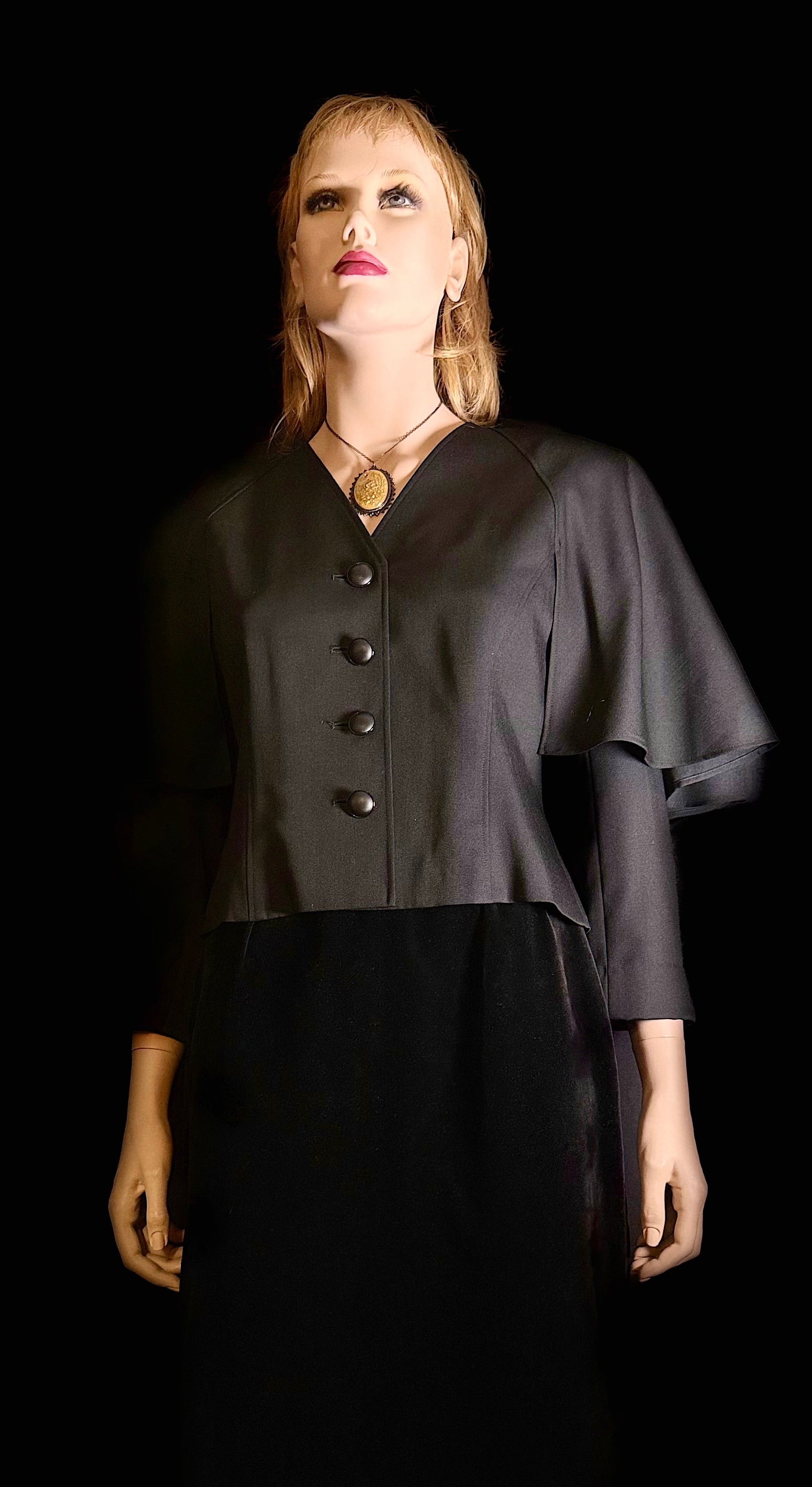 Chloé Black Formal Structured Cape Jacket
