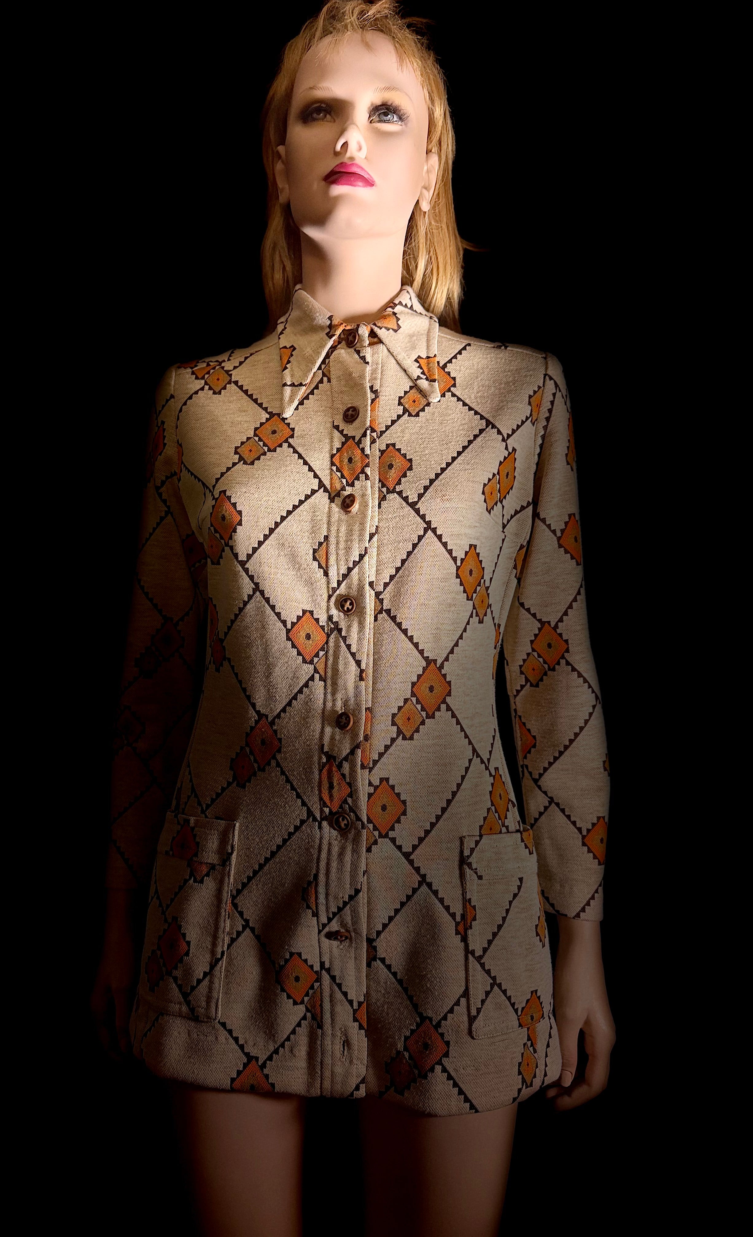 Vintage Late-60s / Early-70s Geometric Button-Up Shirt