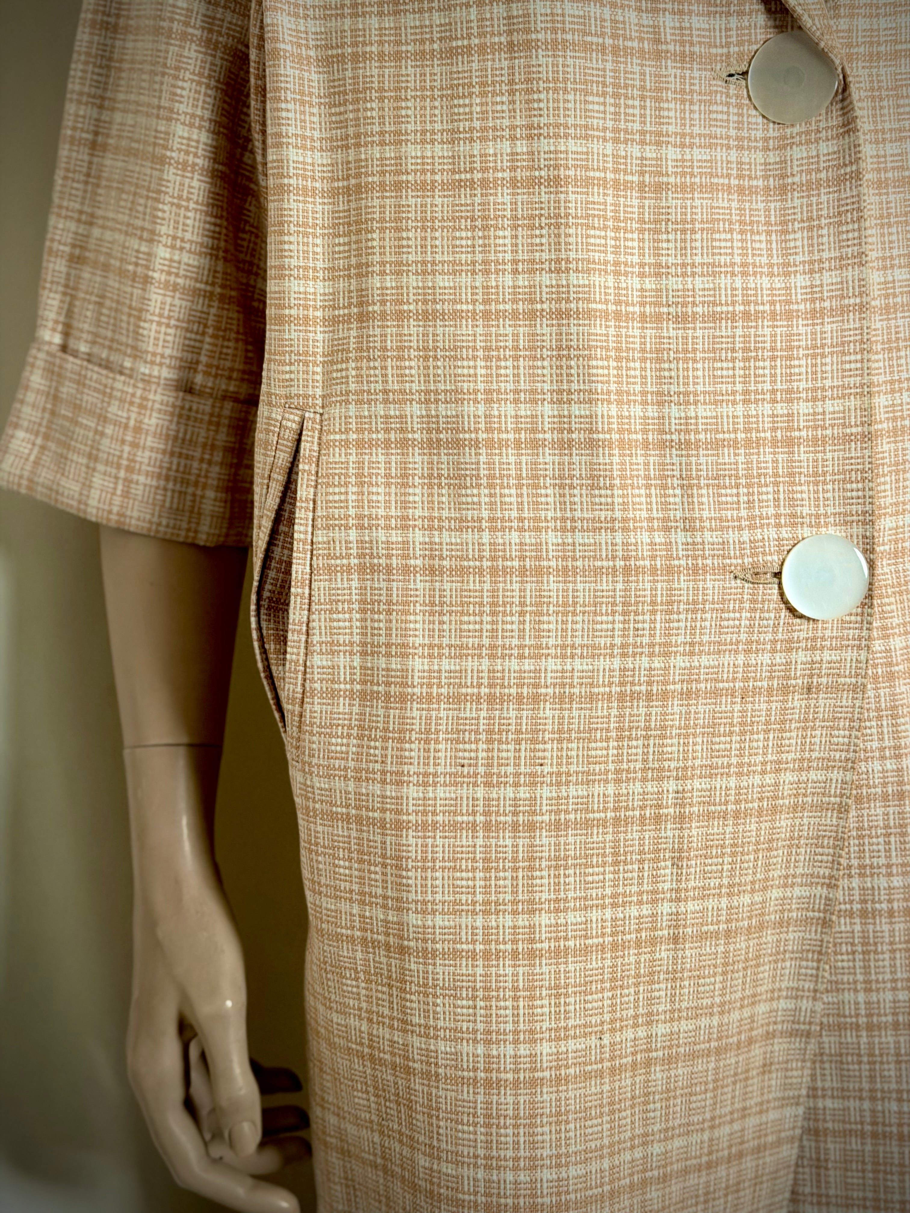 1950s Cocoon Style Car Coat - Immaculate Condition | Soft Check