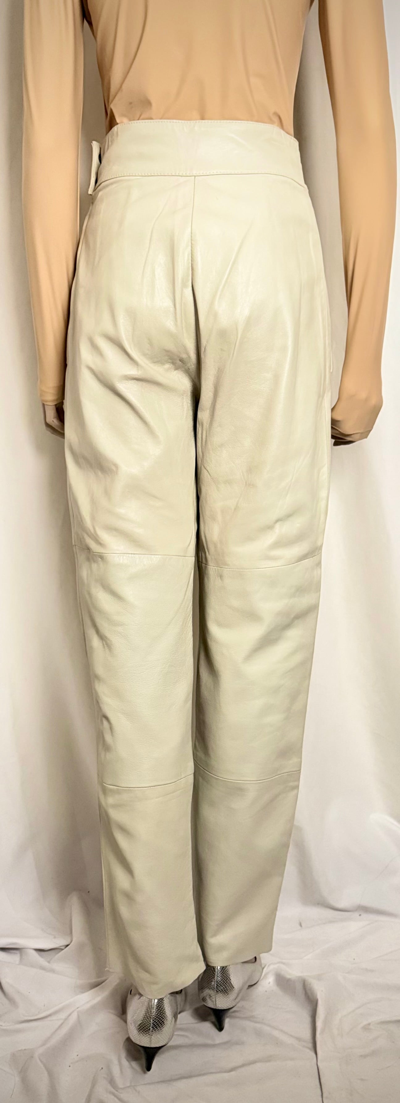 Butter-Soft Ivory Leather Pants