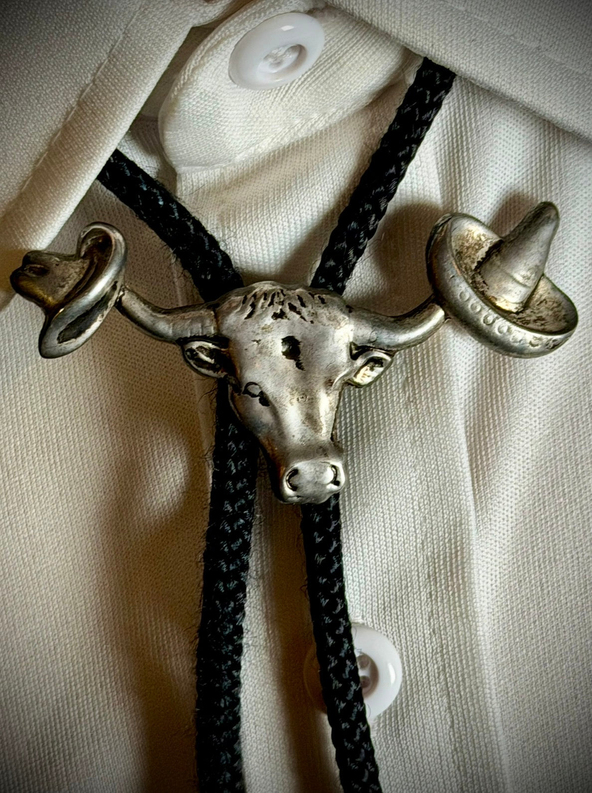 Vintage Bull Head Bolo Tie | Mid-Century Western