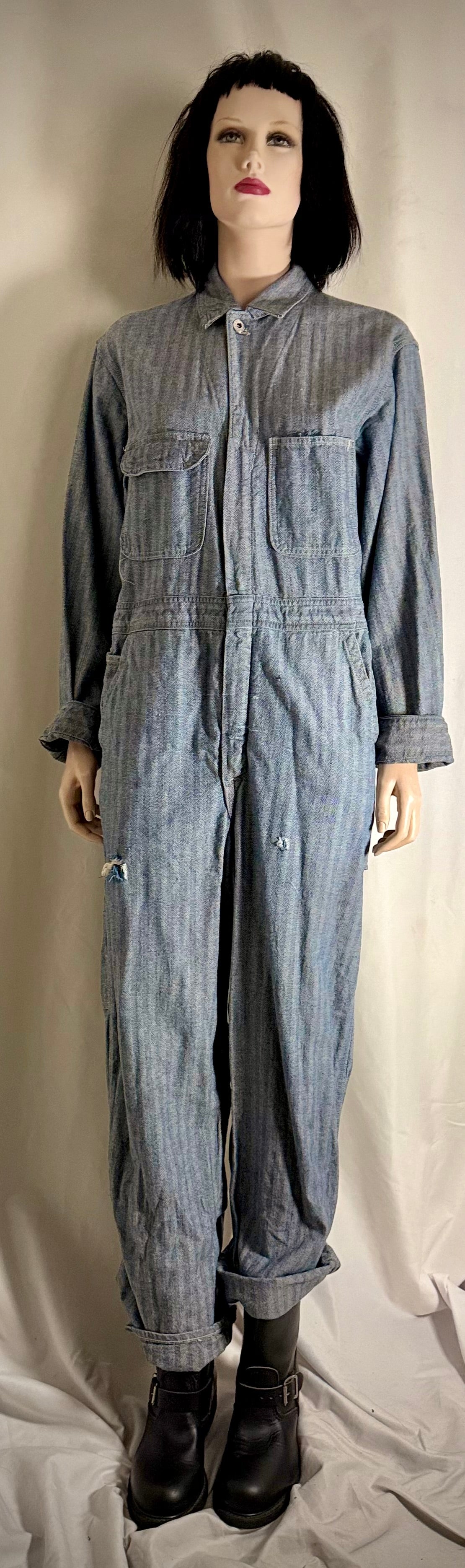 1960s USA Striped Workwear Overalls - Unisex