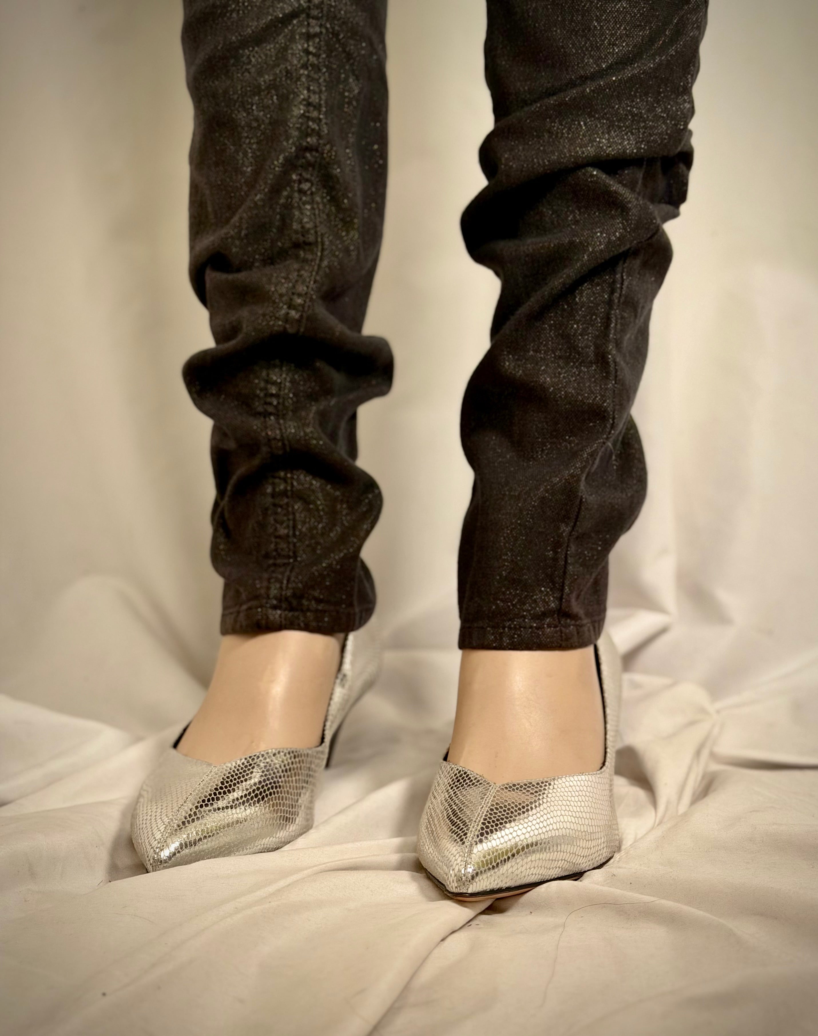 April 77 Gold-Lustre Slim Jeans with Guitar Pick Pocket