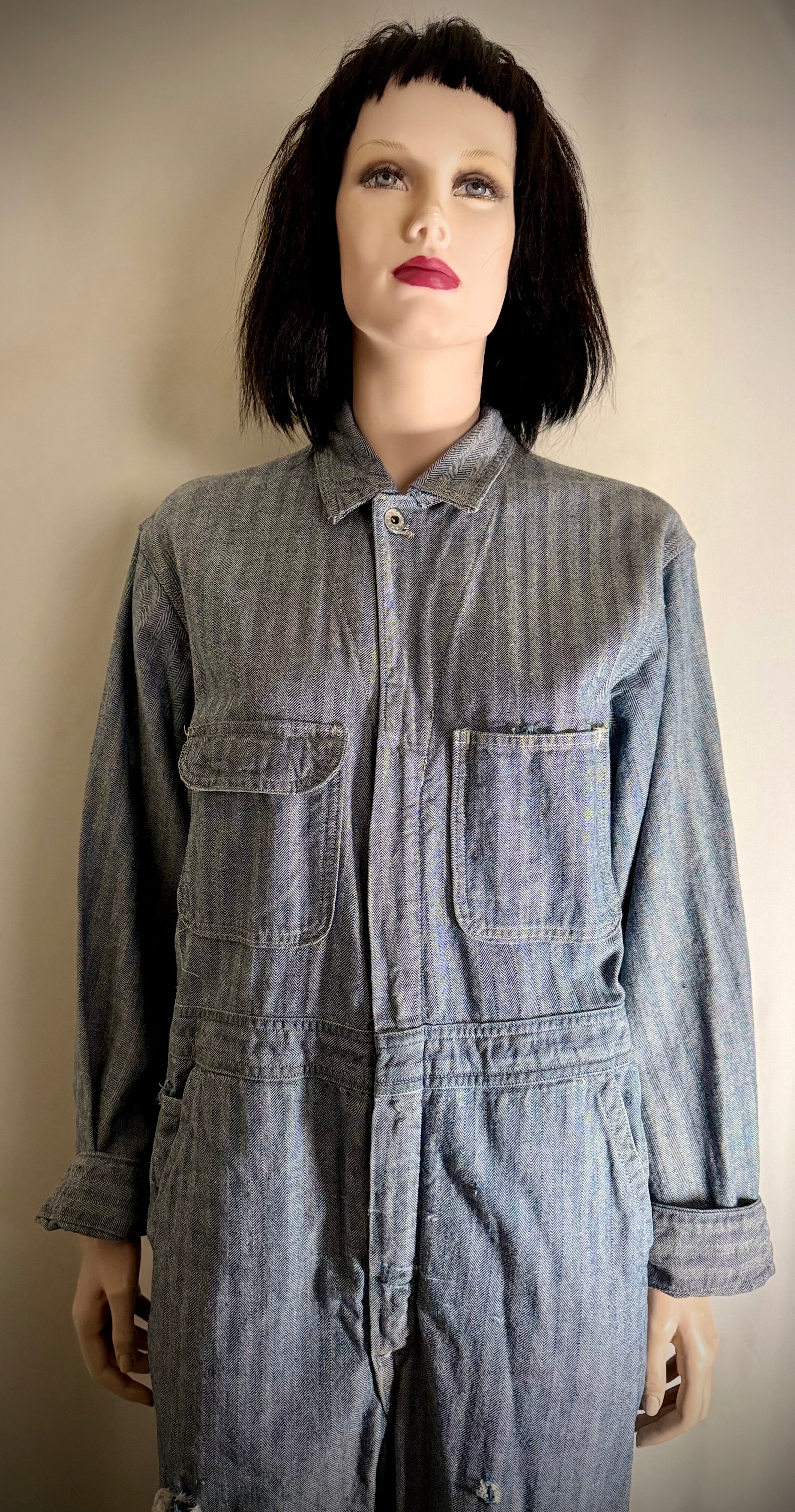 1960s USA Striped Workwear Overalls - Unisex