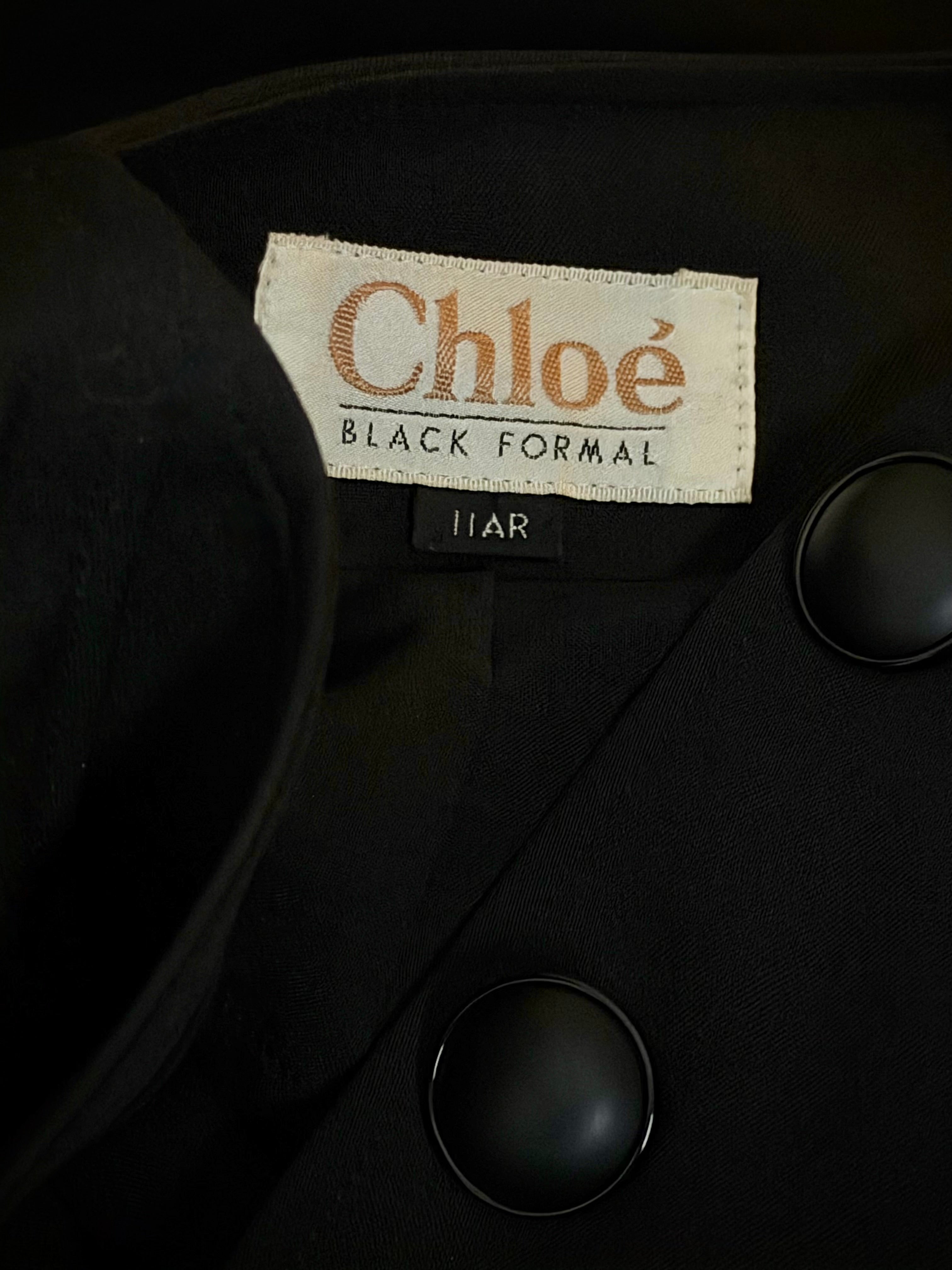 Chloé Black Formal Structured Cape Jacket