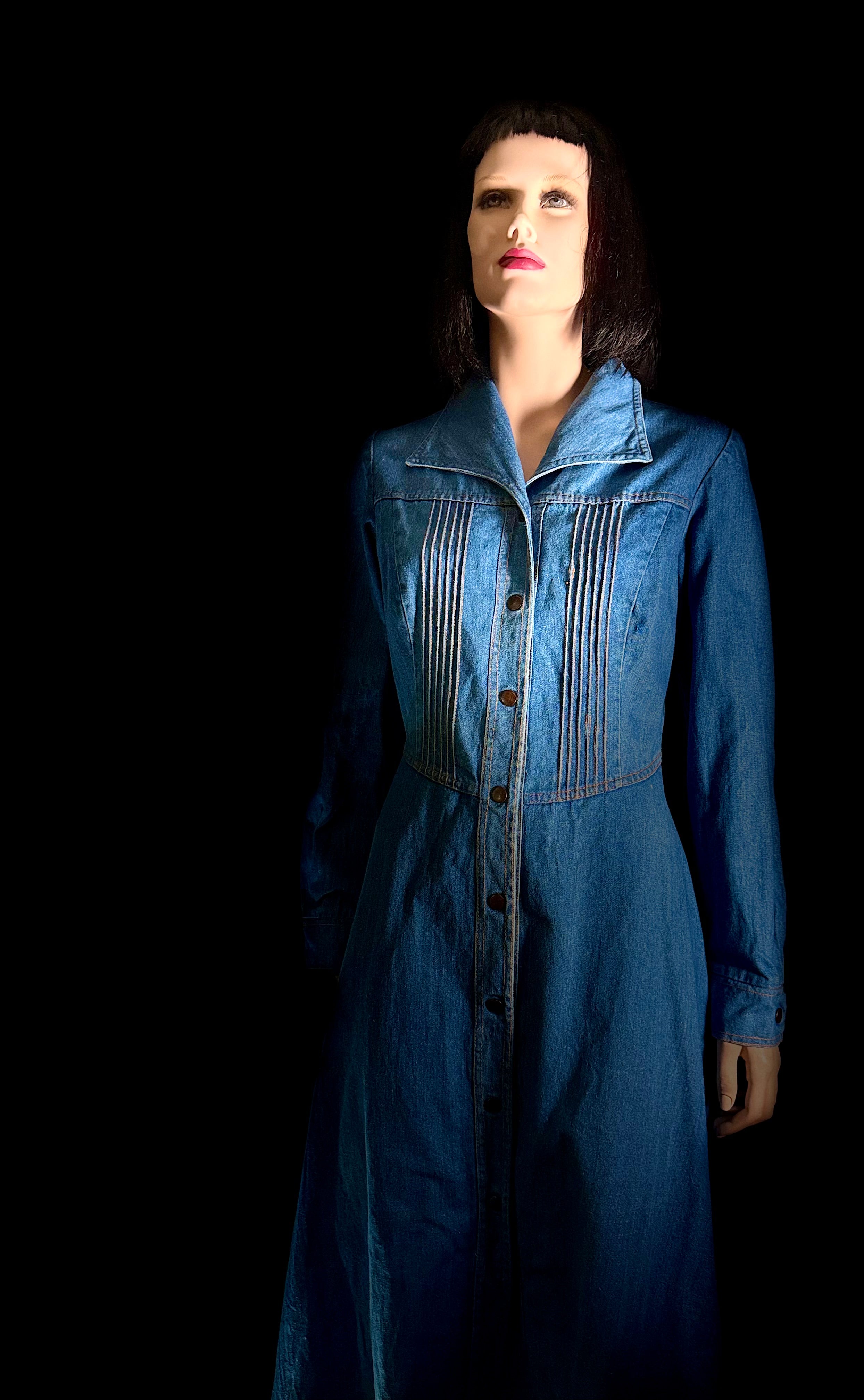Vintage Late 1960s / Early 1970s Denim Coat Dress

Panelled • Structured • Workwear-Prairie Hybrid