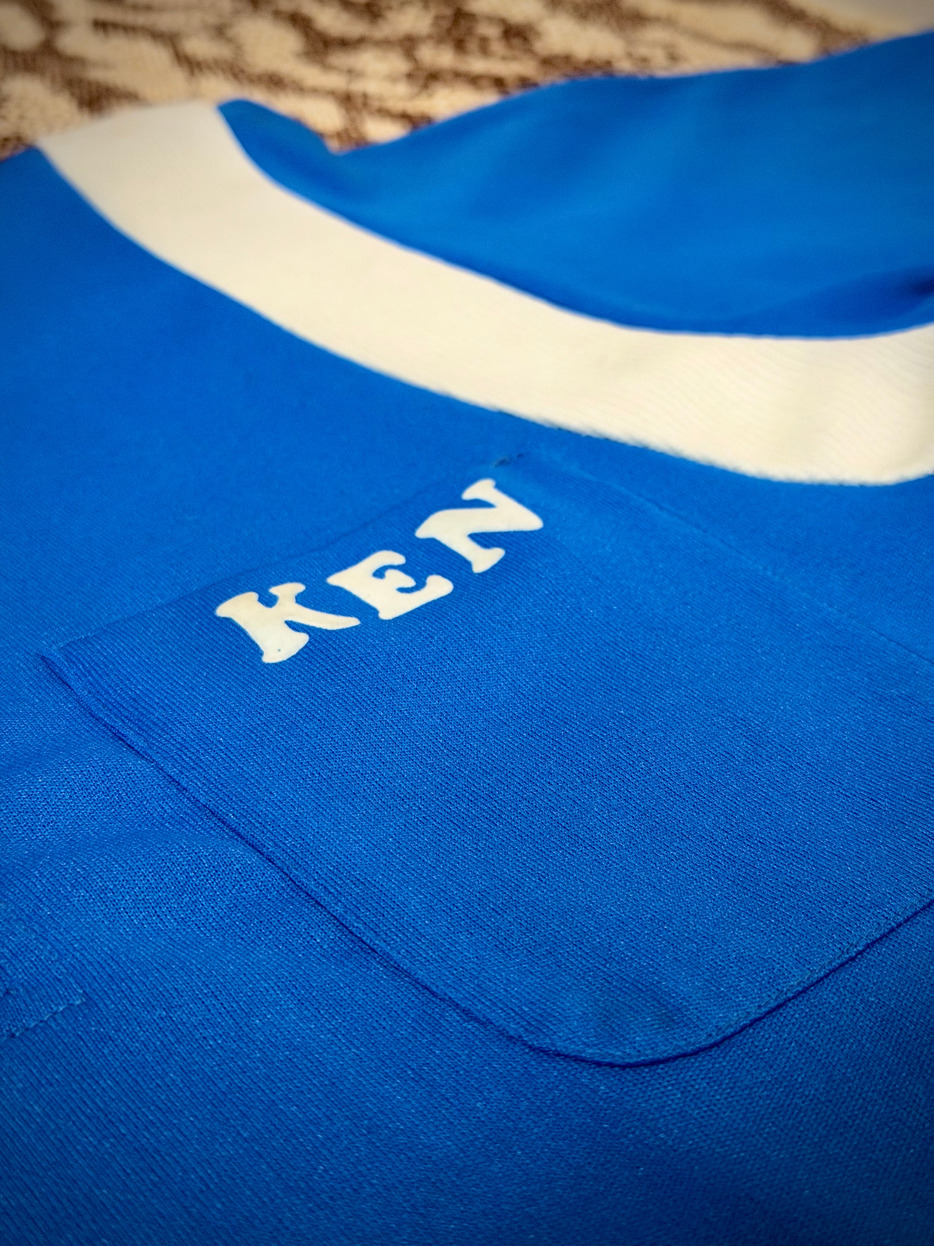 Vintage Early 90s Graphic Workwear Polo - Cobalt Blue Branded Shirt
