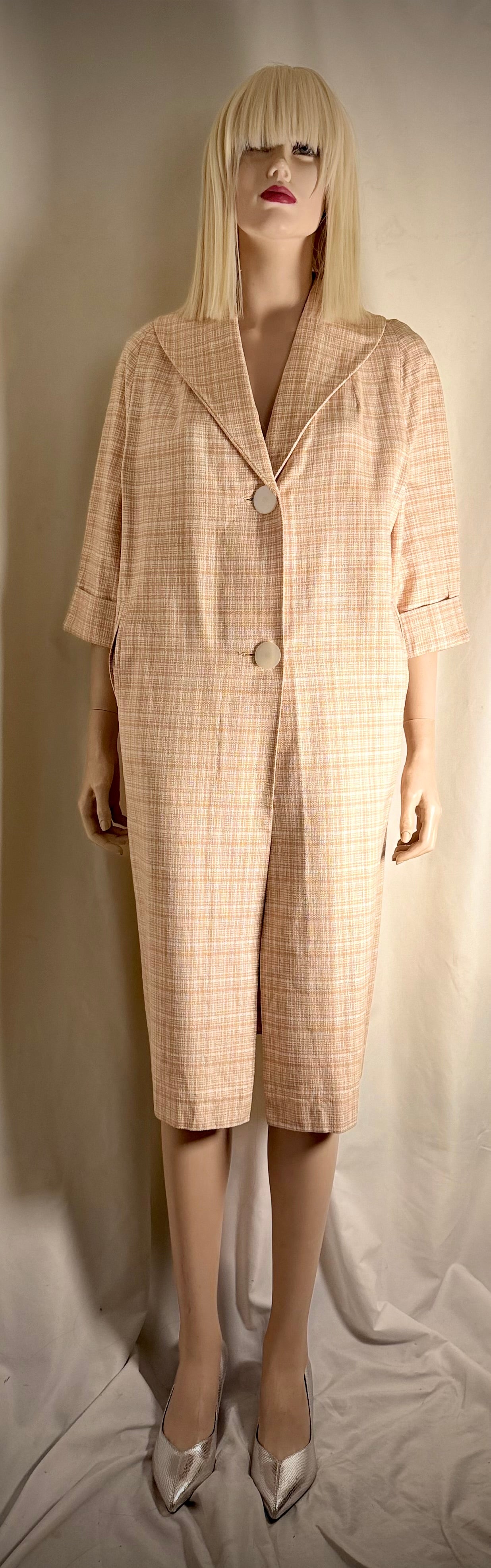 1950s Cocoon Style Car Coat - Immaculate Condition | Soft Check