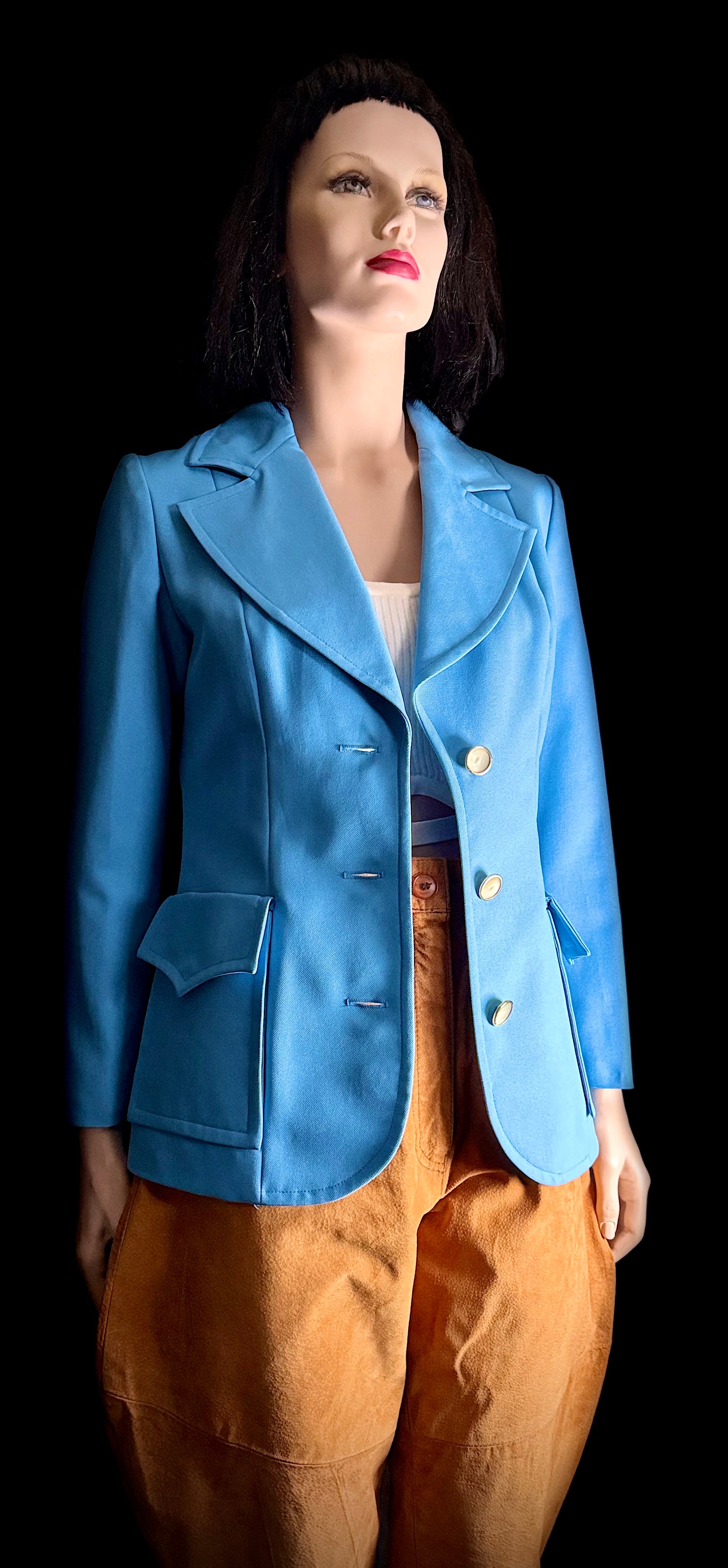 Vintage 1960s–70s Wolsey Lombardi Blue Tailored Jacket | Made in UK