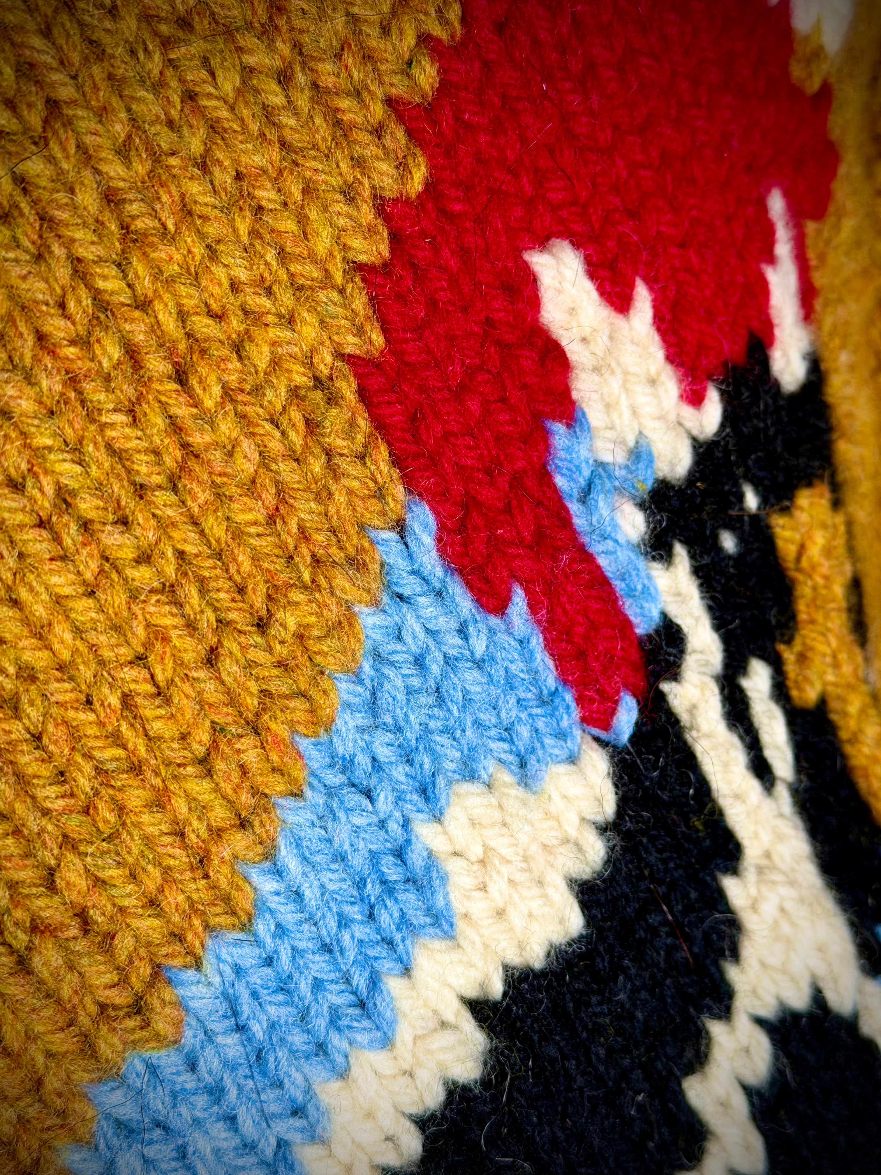 Mid-Century Lined Cowichan Cardigan - Hand-Knit Horse and Rider Motif