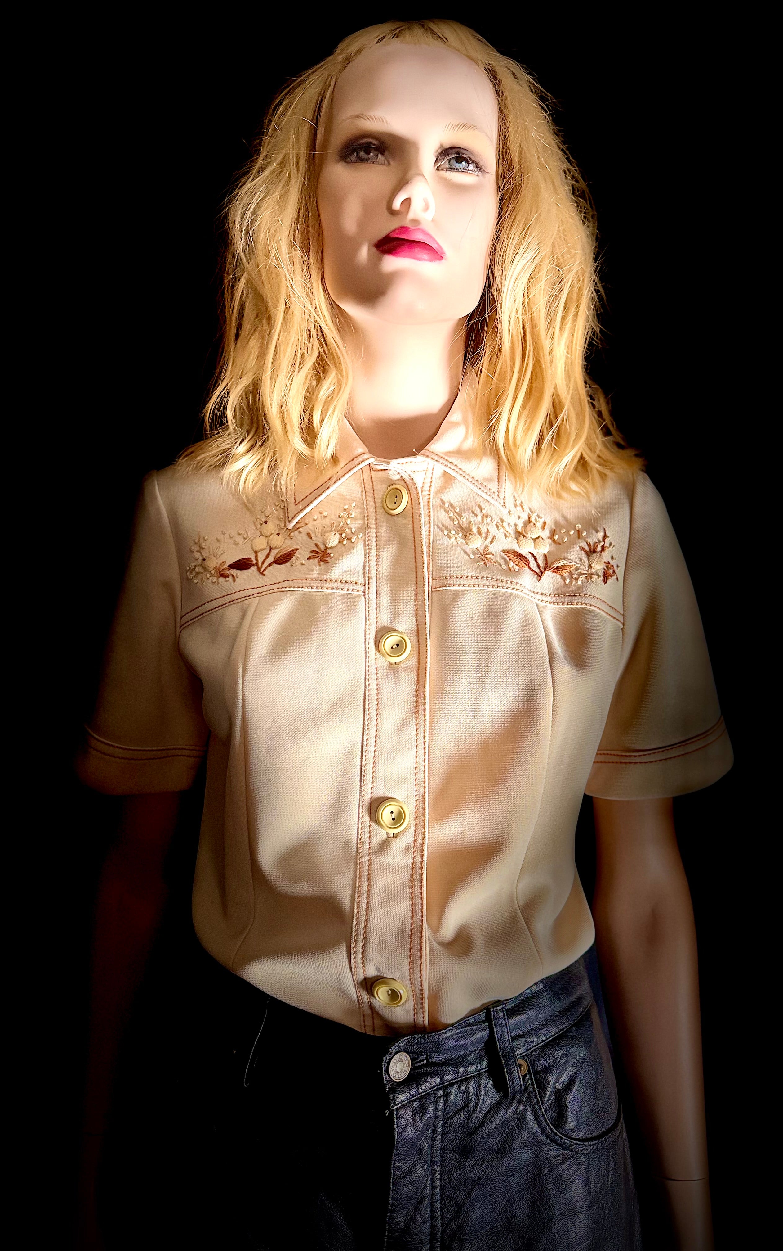 Vintage 1960s–70s Embroidered Western Shirt | Hong Kong Made