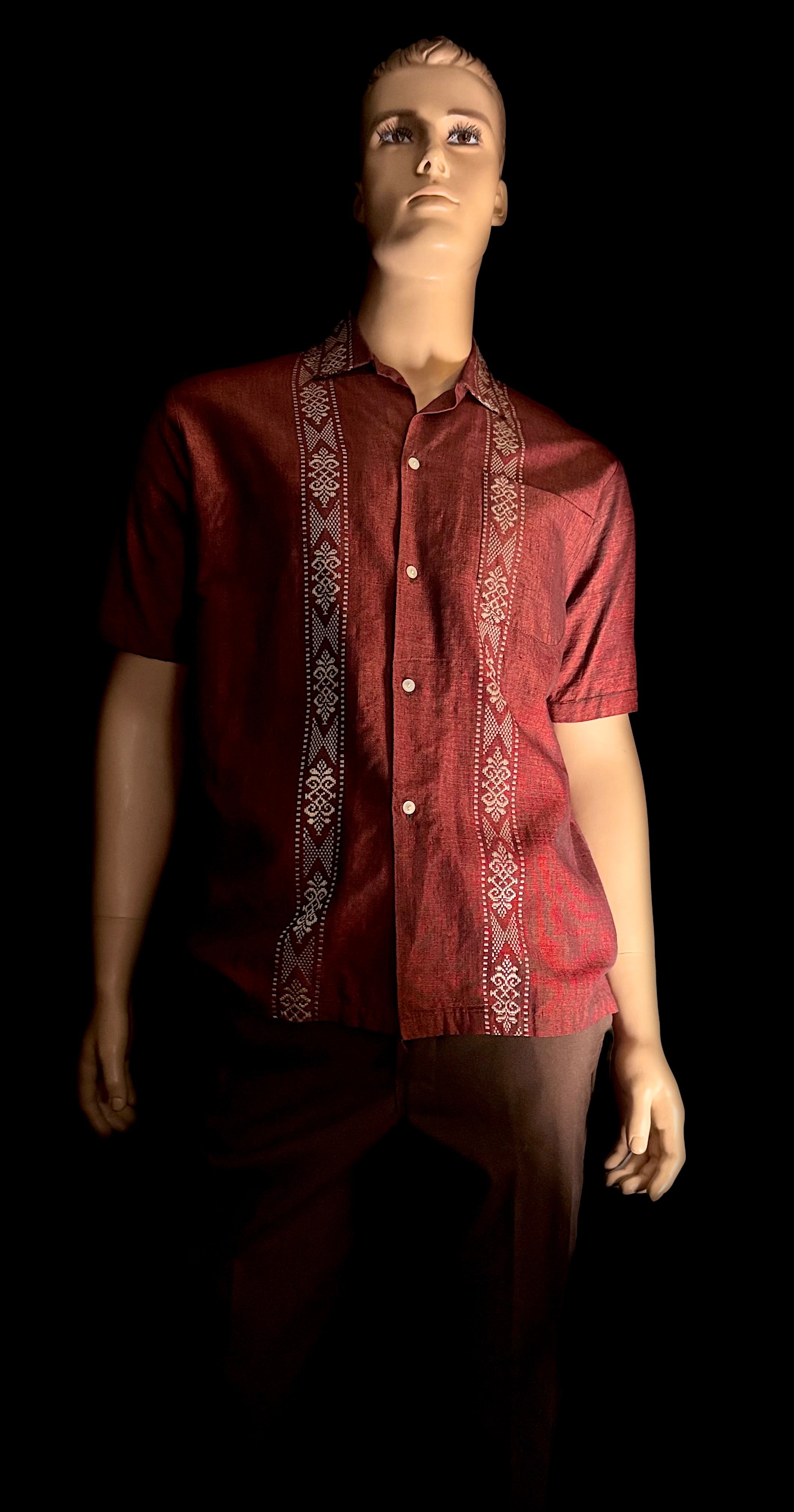 Vintage 1970s Heavy Cotton Embroidered Shirt - Made in Thailand (Mint Condition)