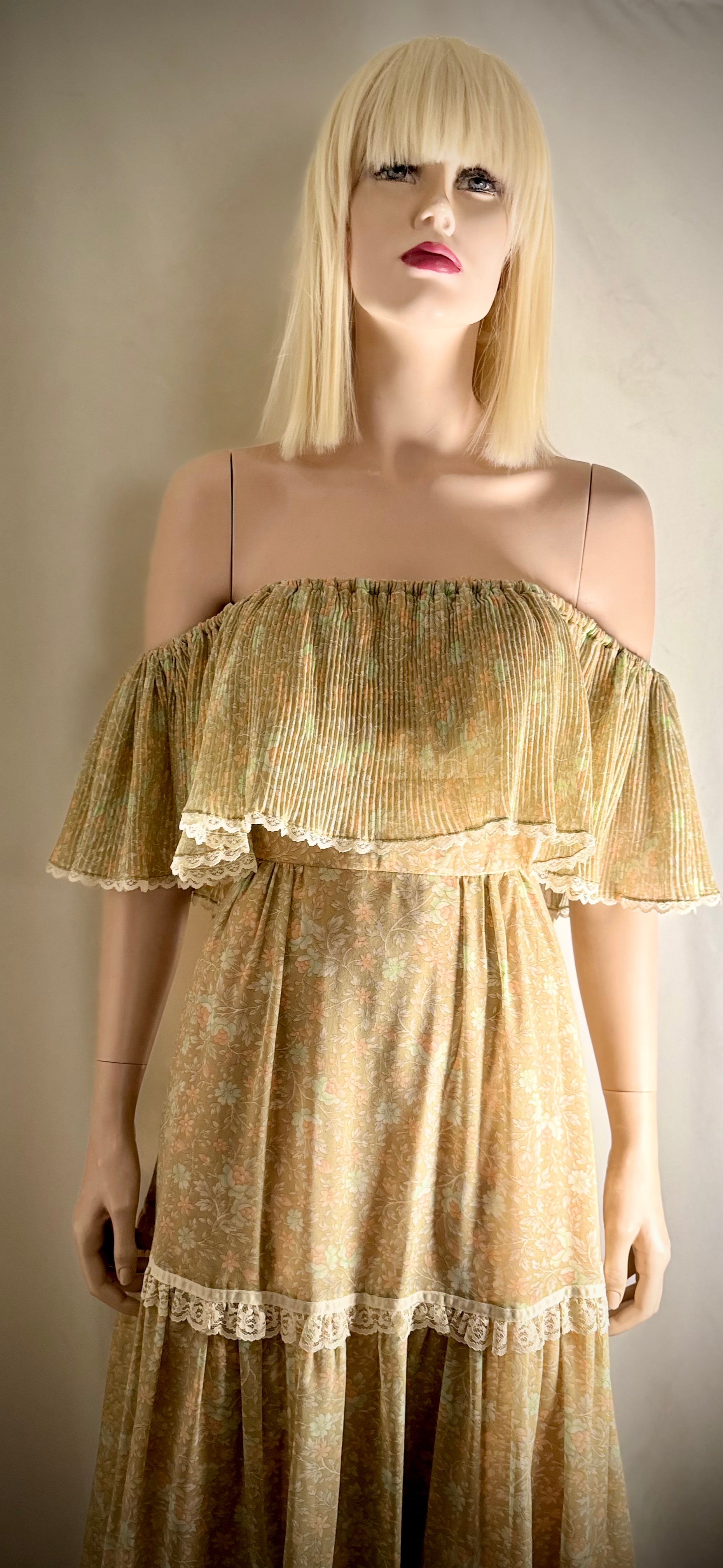 1970s Candi Jones California Floral Maxi Dress