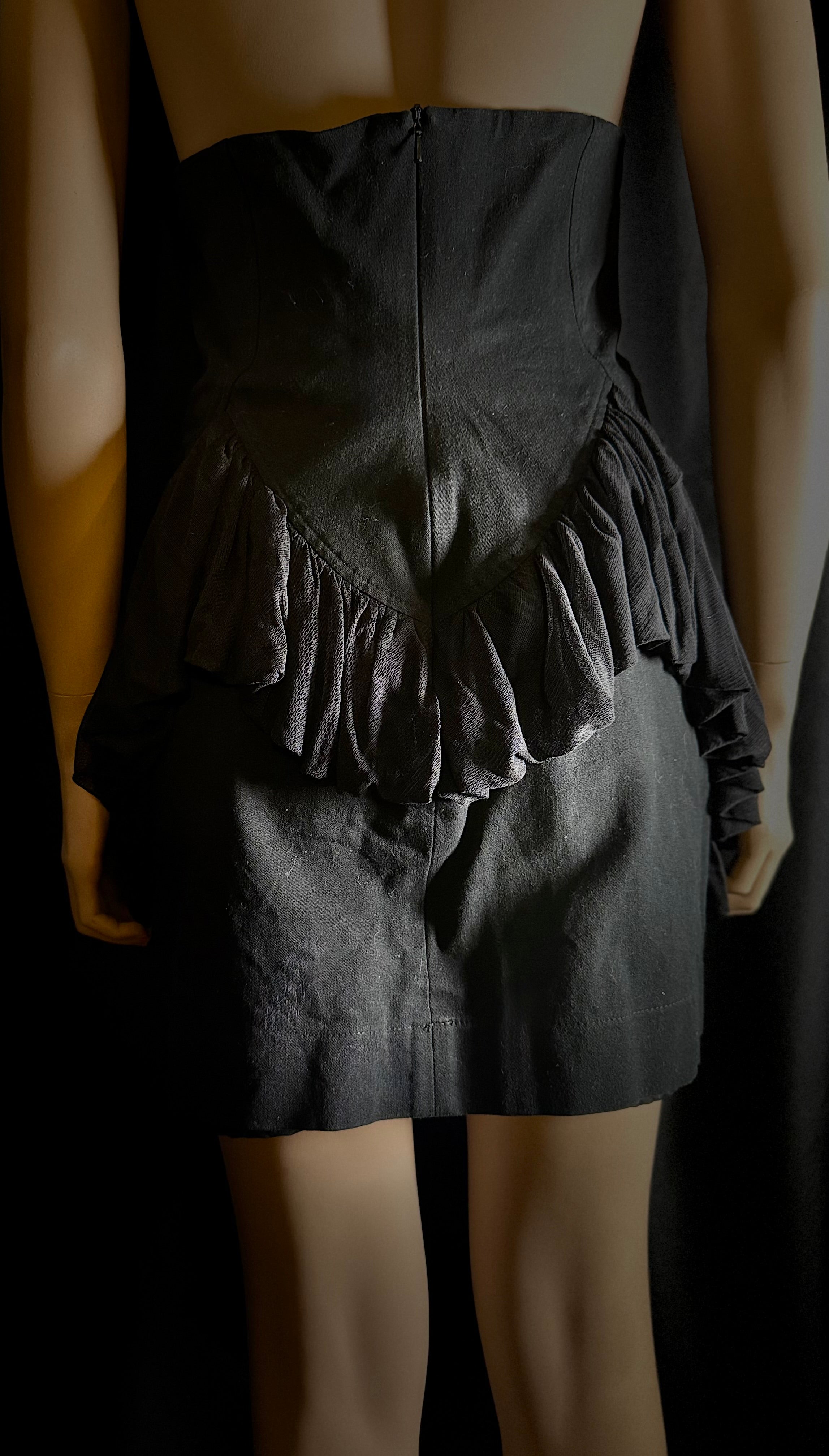 Mala Brajkovic Sculptural Black Corset Dress With Bustle