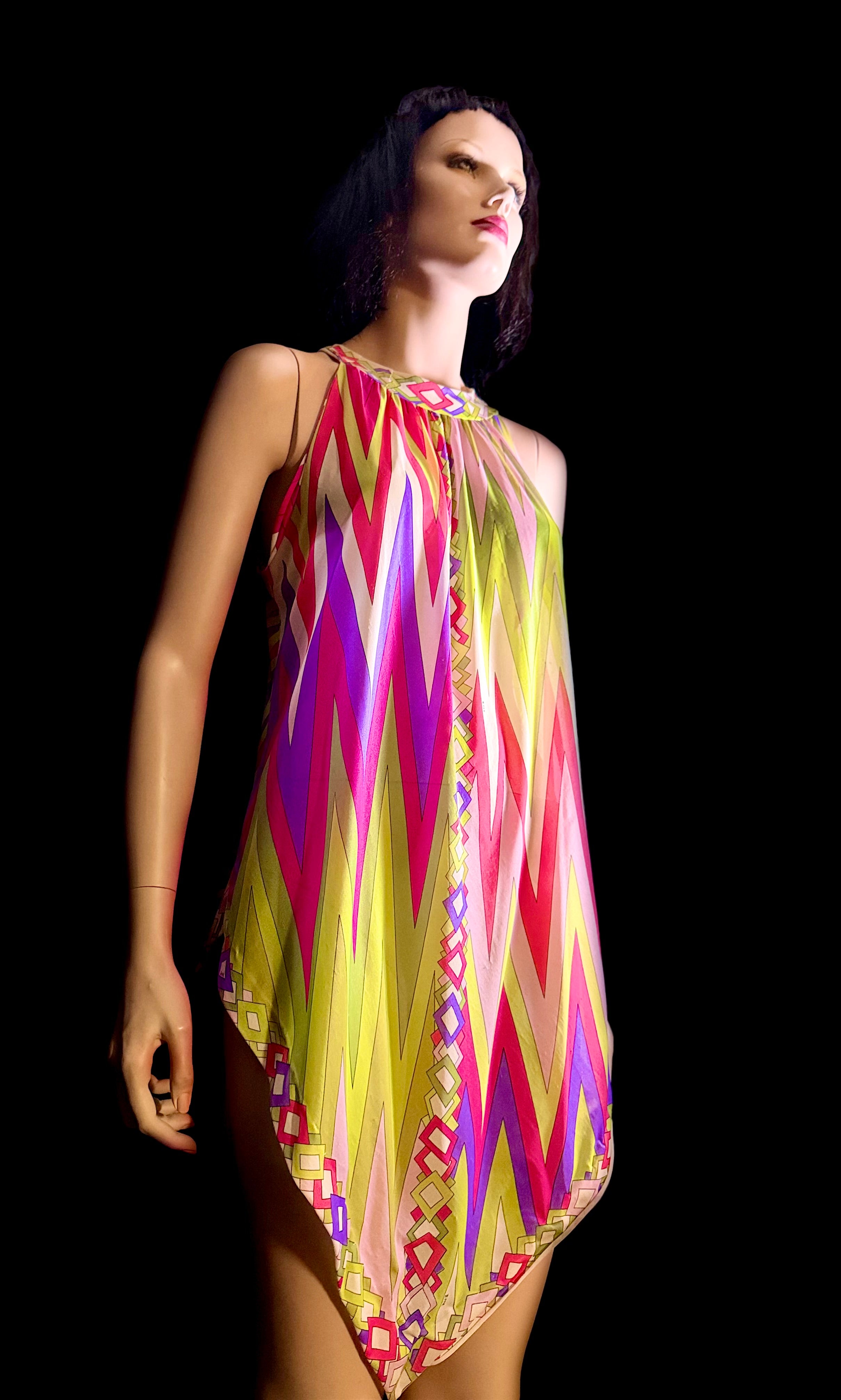 1960s Emilio Pucci for Formfit Rogers Silk Dress-Asymmetrical Cut