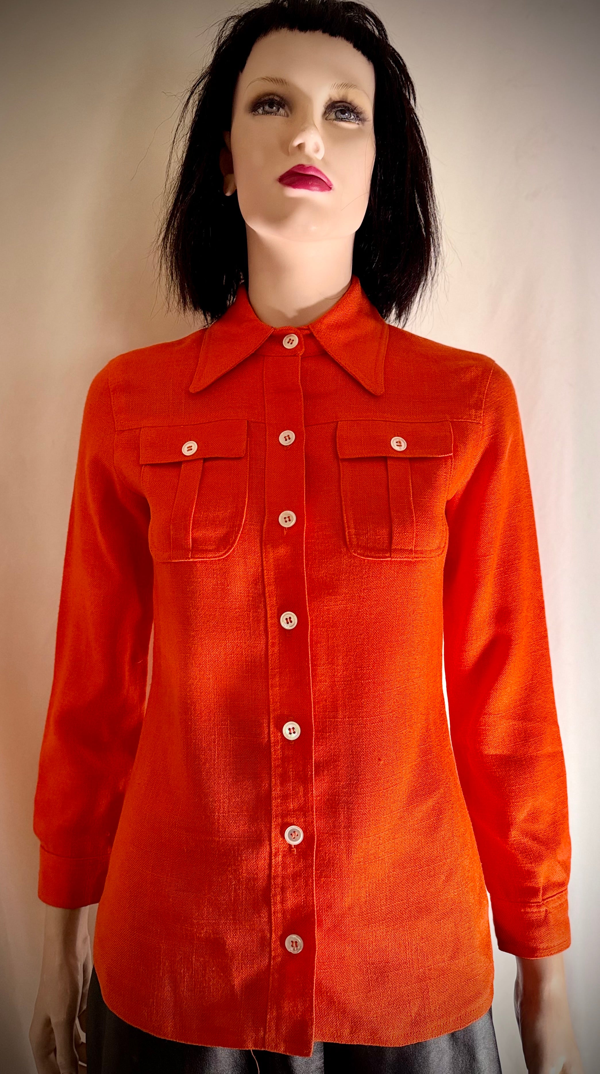 Vintage 1960s Burnt Orange Cotton Utility Shirt – John Meyer | Mint Condition