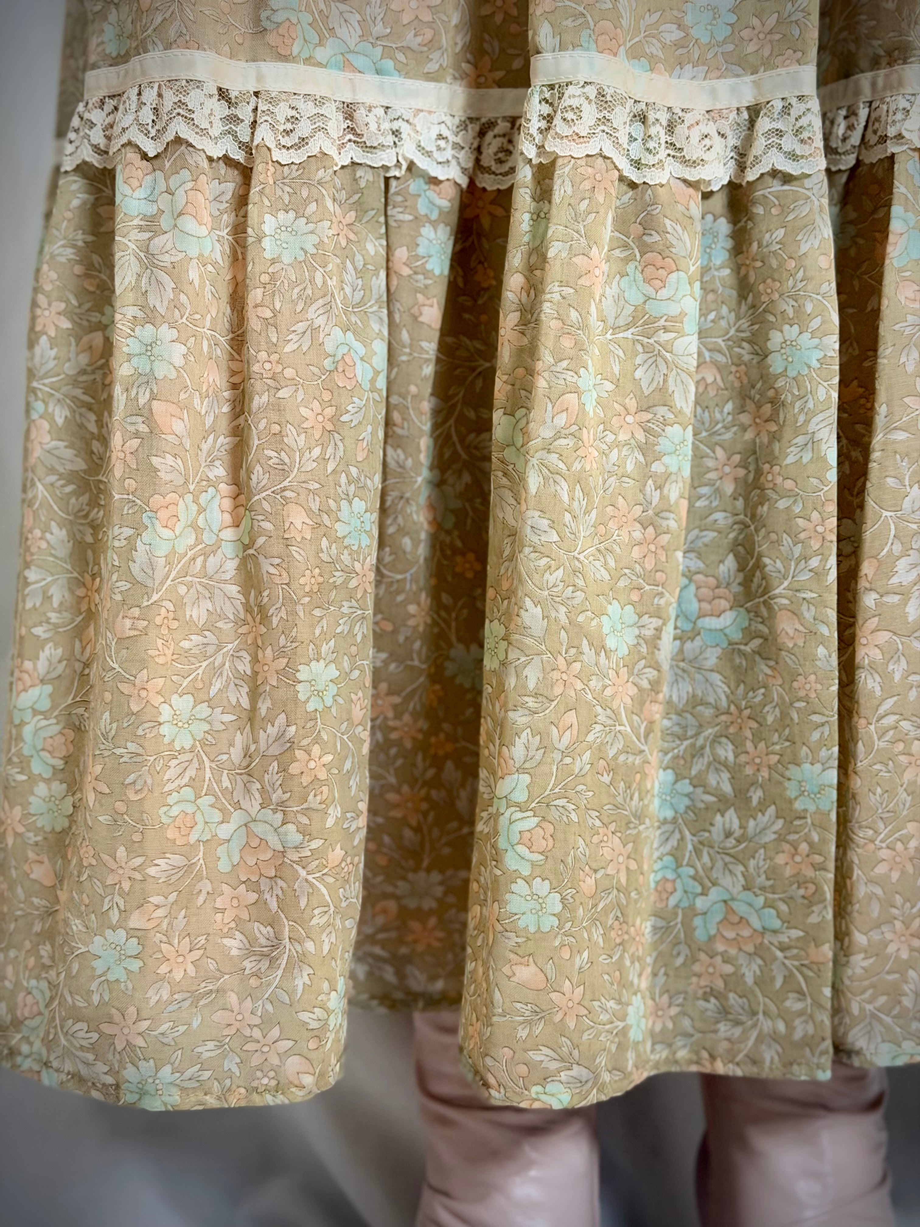 1970s Candi Jones California Floral Maxi Dress